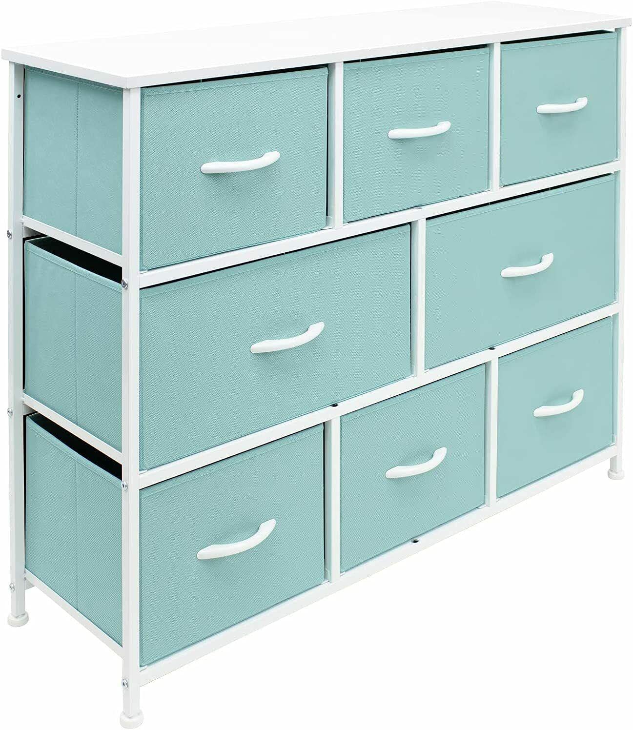 PayoderTY 8-Drawer Dresser in Aqua - Modern Bedroom & Office Storage Chest, Perfect for Organizing Clothes, Linens, and Office Supplies
