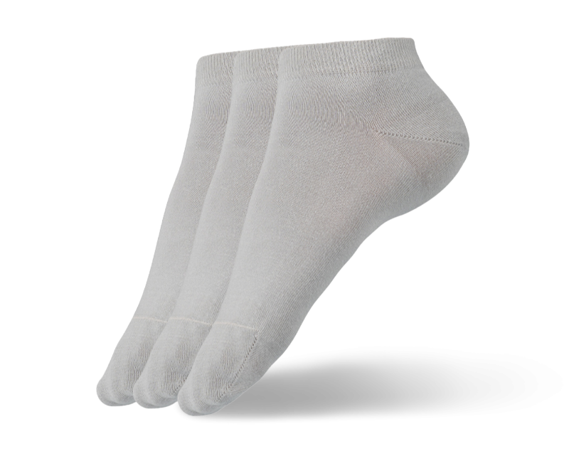 Barefoot Socks Low Cut Essentials - 3 Pack Grey Non-Slip Yoga Socks for Women & Men - Perfect for Pilates, Gym, Home & Travel