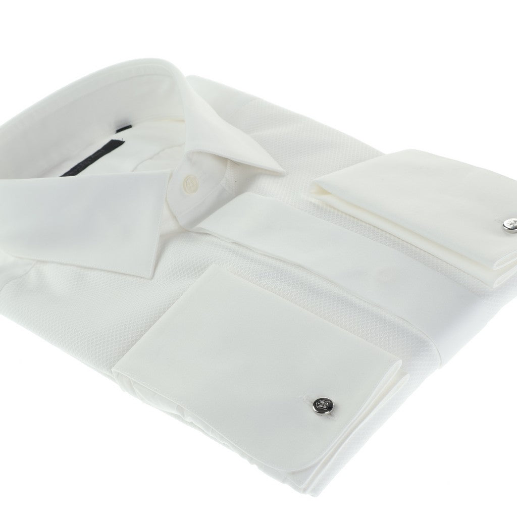 Corneliani Code Formal White Dinner Shirt for Men - Elegant Business & Evening Wear for Weddings, Parties & Special Occasions
