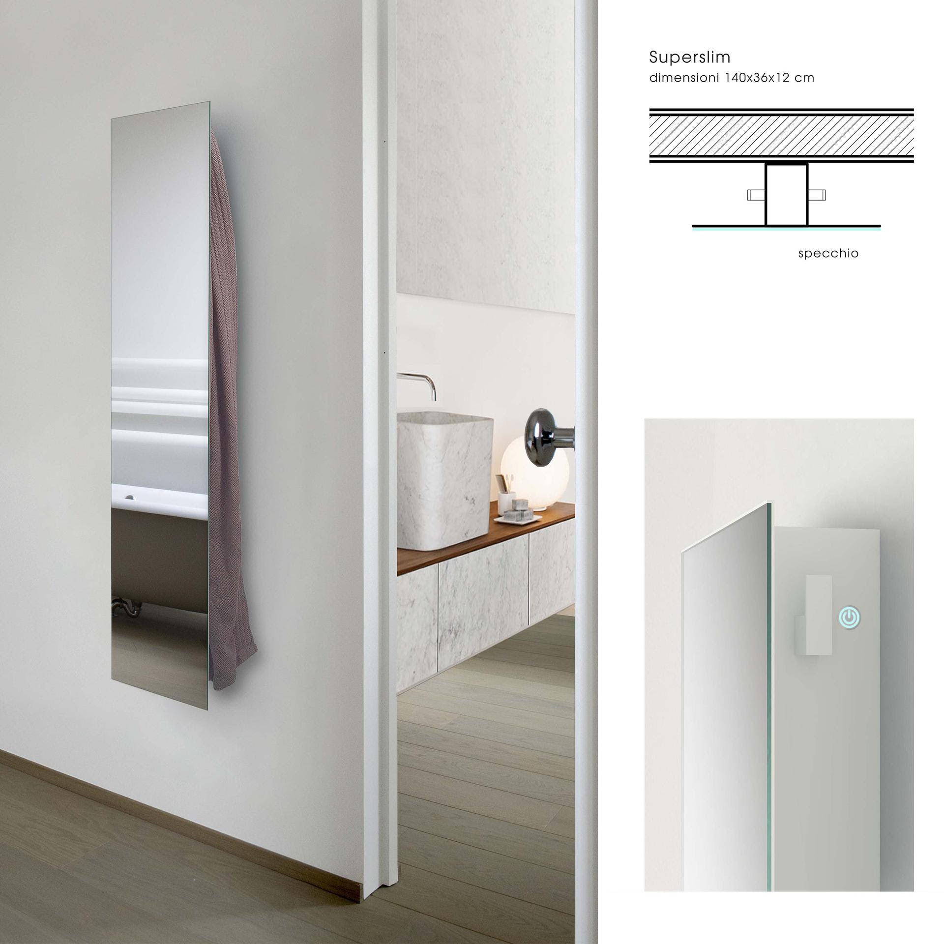 Mg12 Geometrici Superslim Towel Warmer - 14W x 55H - Fast Heating Bathroom Essential for Spa, Hotel & Home Luxury