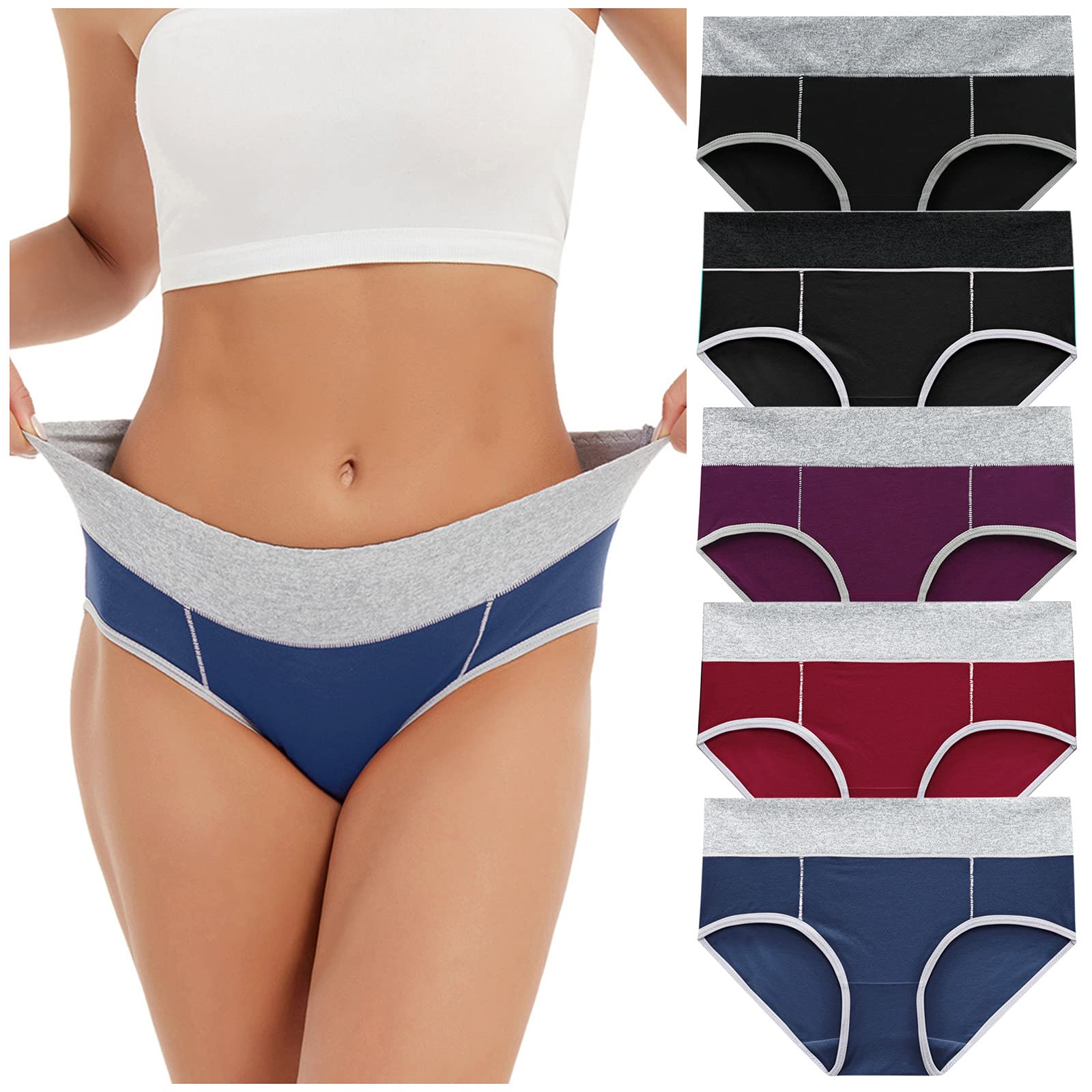 Gufesf Women's Cotton Underwear - Soft Breathable Full Brief Panties Multipack for Everyday Comfort | Perfect for Work, Yoga & Sleep