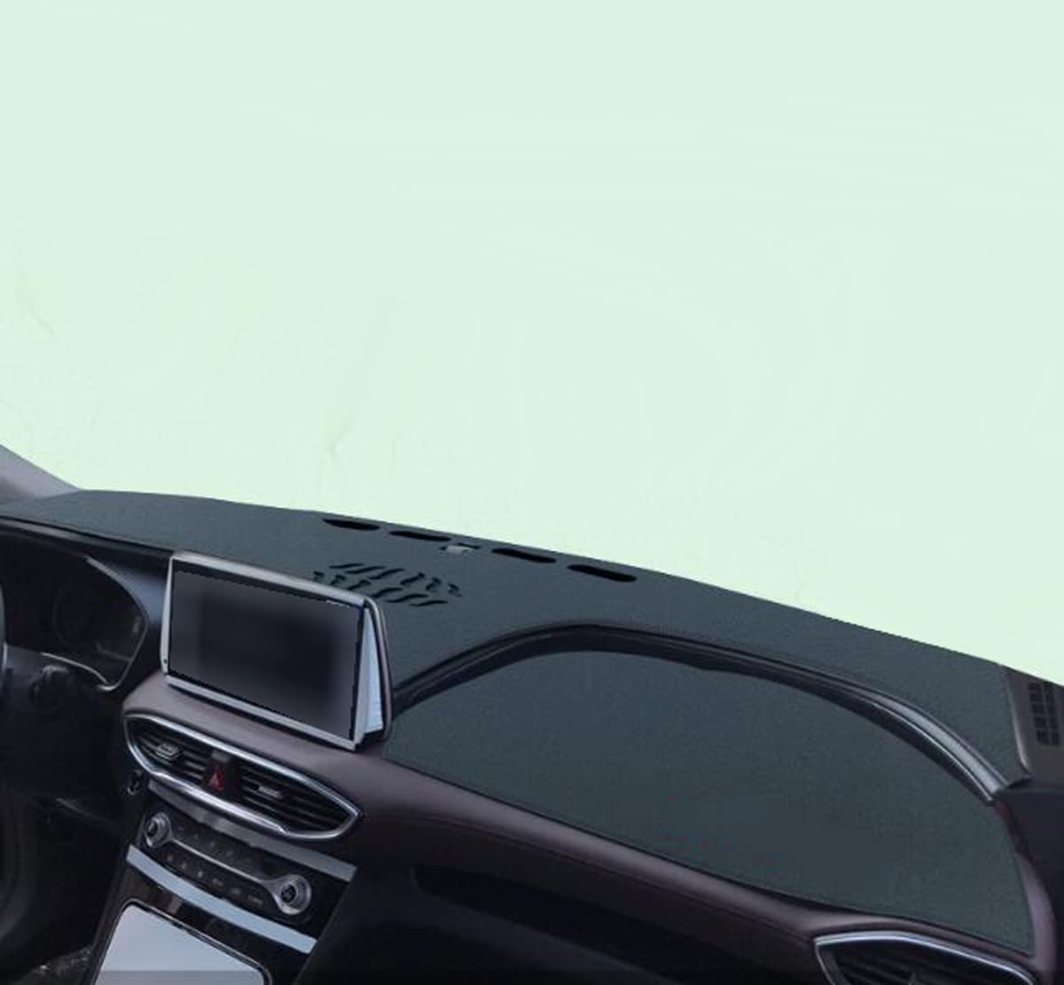 2019-2023 Hyundai Santa Fe Black Leather Dashboard Cover - Premium Car Dash Pad Mat for UV Protection & Interior Enhancement, Perfect for Daily Commute & Road Trips