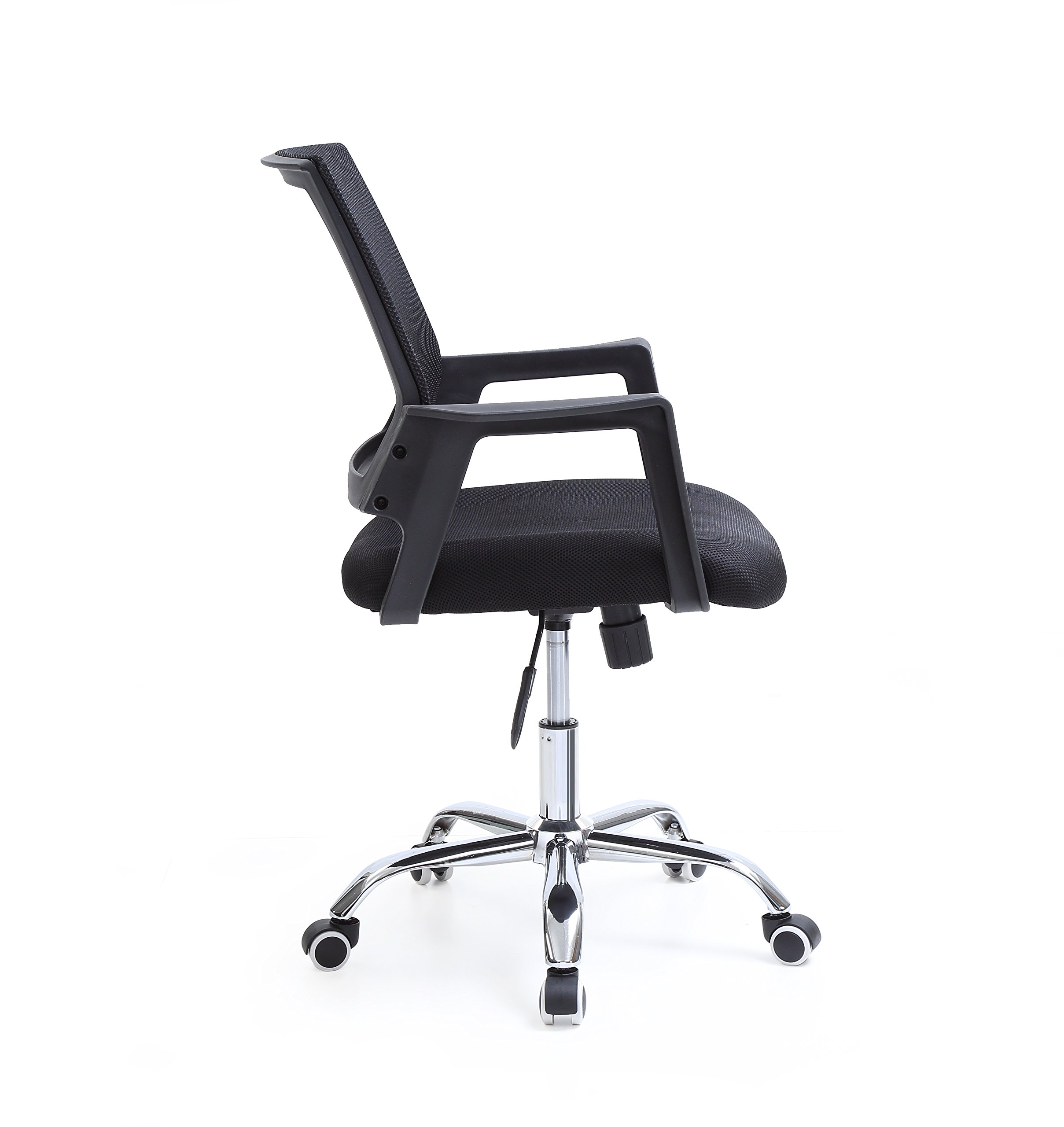 Hodedah HI-4025 Black Mesh Office Chair with Adjustable Height and Lumbar Support - Ergonomic Desk Chair for Home Office, Gaming, and Workspace Comfort