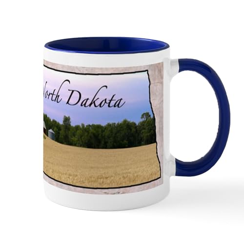 White/Navy Inside - North Dakota Mugs