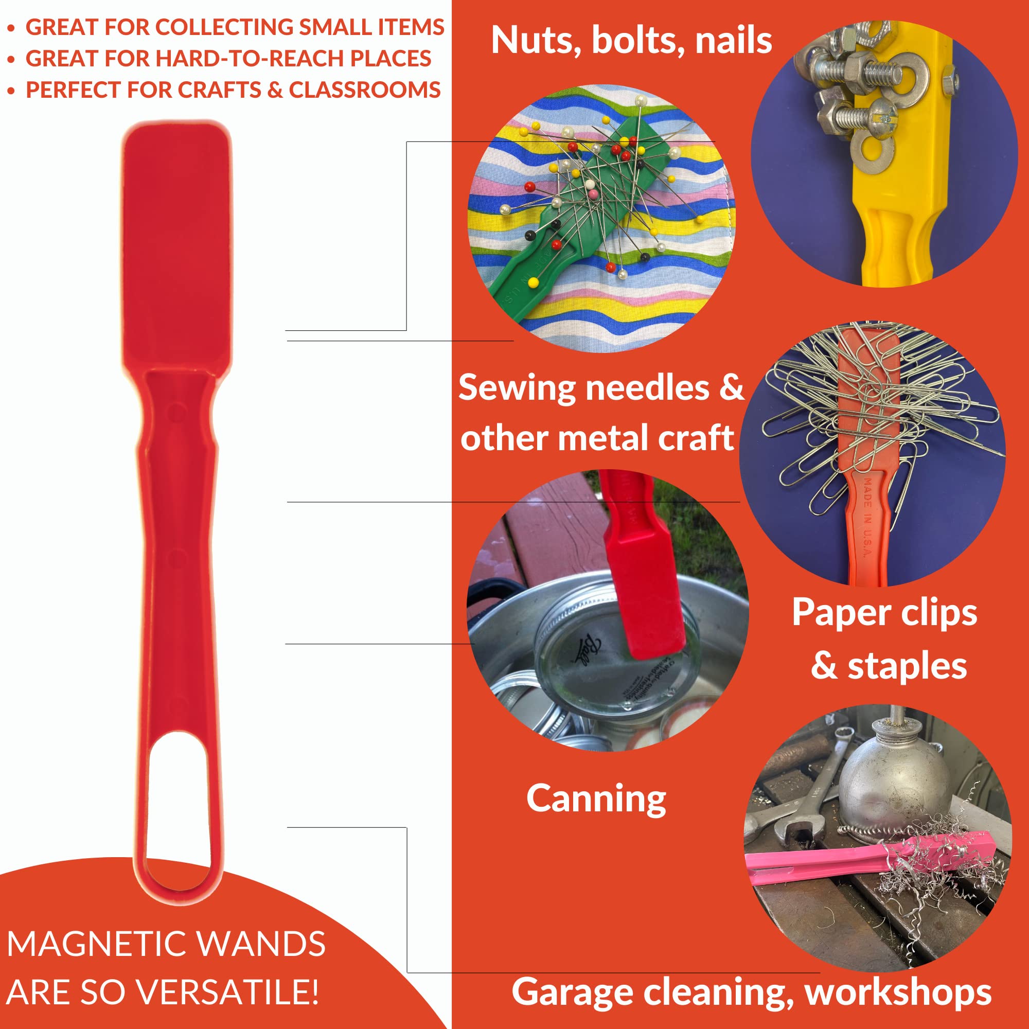 MR CHIPS USA-Made Magnetic Bingo Wand with 100 Red Chips - Perfect for Bingo Games, Classroom Activities & Family Game Nights