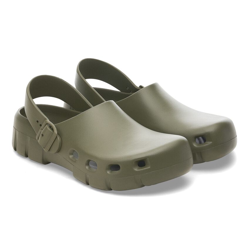 Birkenstock Birki Flow Khaki Sandals - Comfortable & Stylish Unisex Slides for Men and Women - Perfect for Casual Wear, Beach, and Home