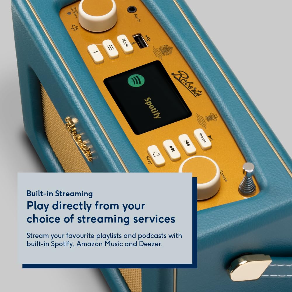 Roberts Revival iSTREAML FM/DAB/DAB+/Internet/Bluetooth Radio - Teal Blue Portable Digital Radio for Home, Office, and Outdoor Use