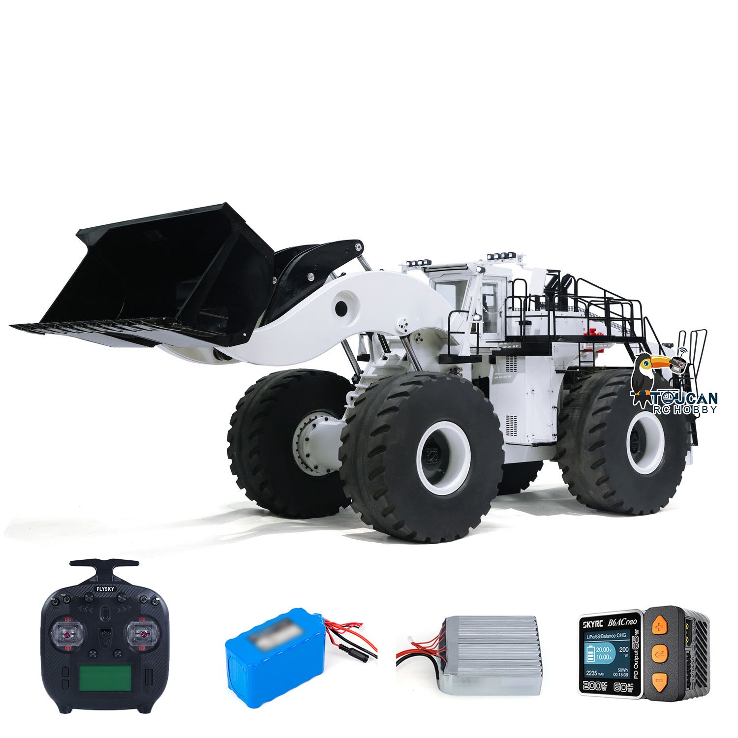 TOUCAN 1:14 Scale L2350 RC Hydraulic Loader - Heavy Duty Radio Controlled Construction Vehicle - RTR (Ready-to-Run) - Pre-Assembled & Painted - 150x58x60cm - Perfect for Construction Enthusiasts & RC Hobbyists