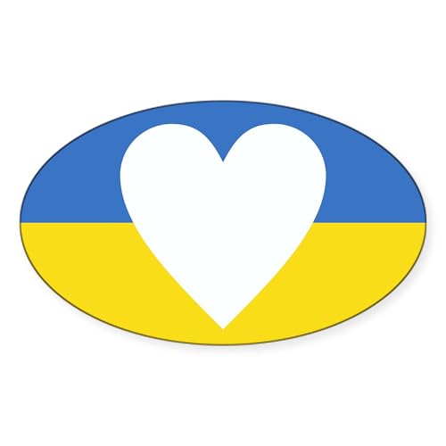 White - Ukraine Heart Sticker