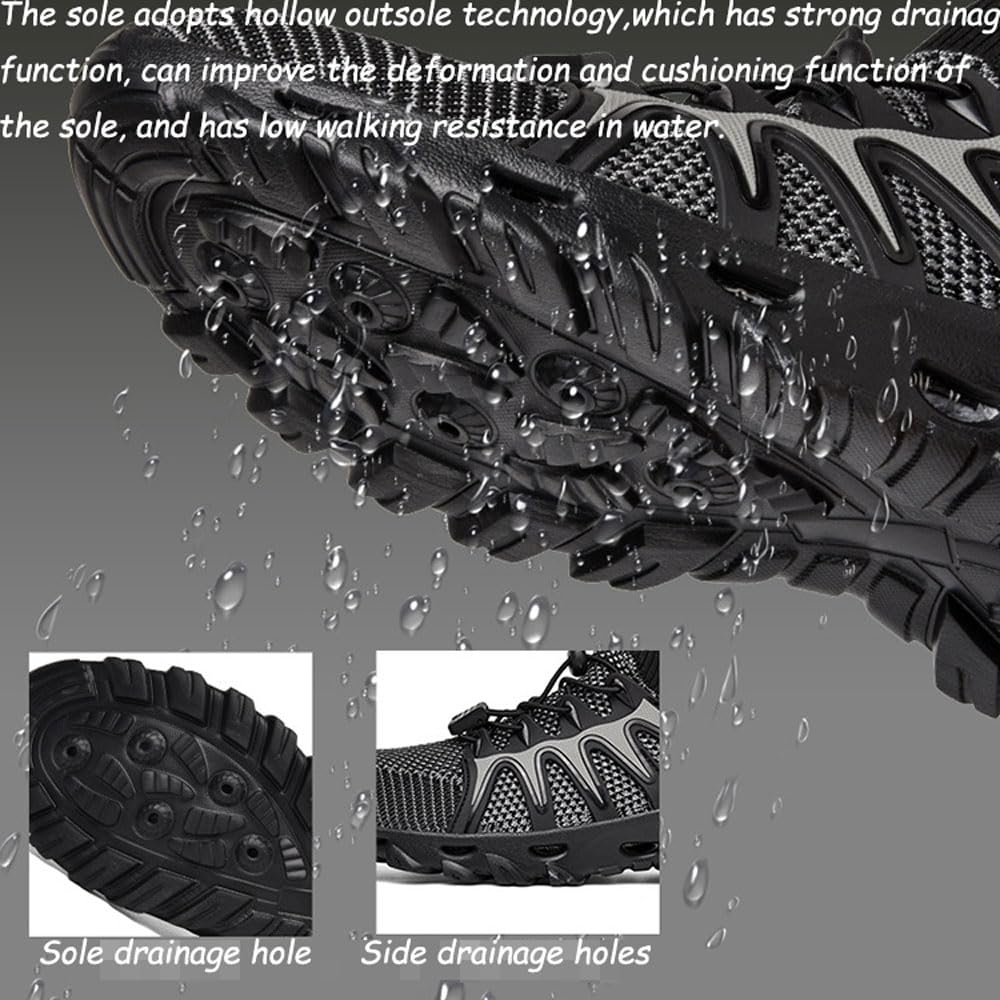 Barefoot Water Shoes for Men & Women - Non-Slip Aqua Sports Shoes with Breathable Mesh, Quick-Dry Beach Hiking Shoes for Outdoor Activities, Swimming, Yoga & Summer Walking (EU 40-47) - Lightweight Sneakers for Beach, Pool & Water Sports