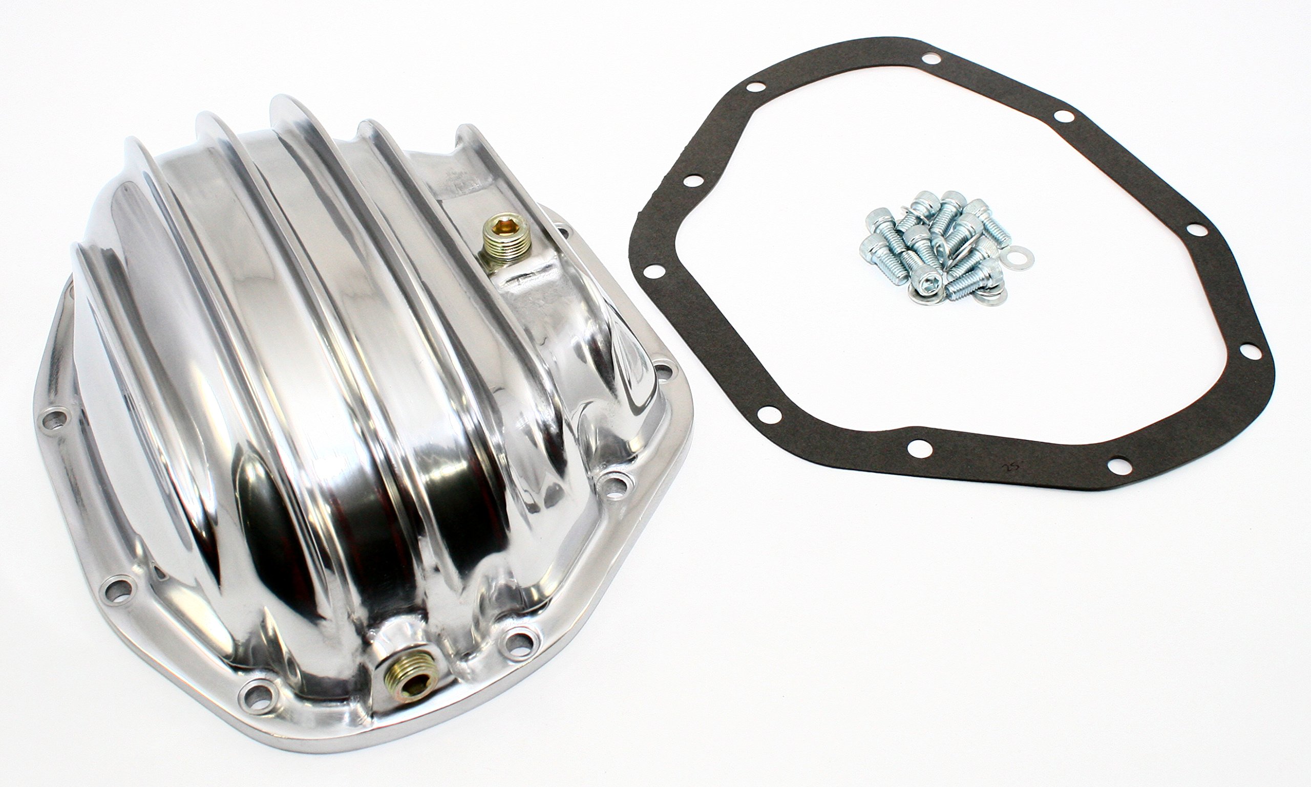 Dana 80 Finned Polished Aluminum Rear Differential Cover Kit A5080KIT - Heavy Duty Protection for Trucks & Off-Road Vehicles - Perfect for Towing, Hauling & Off-Road Adventures