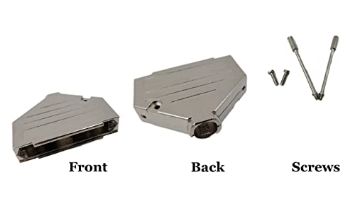 DB37 Male Crimp Kit - No Ear, Full Profile, Deluxe Metal Hood Connector Set for Industrial Equipment & Automotive Wiring (Compare at $21.26) - Perfect for Data Centers, Server Rooms & Vehicle Electronics Installation