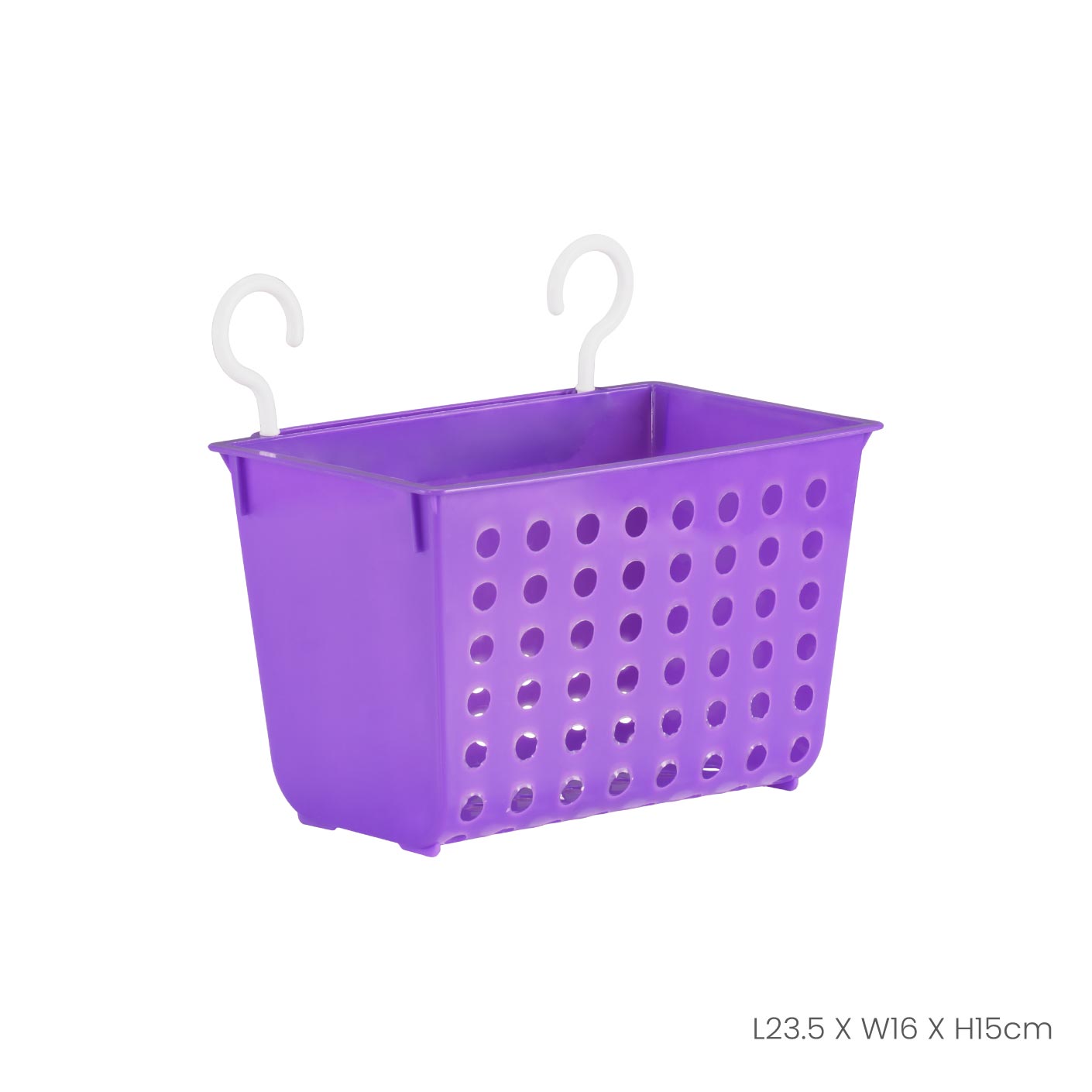 Hanging Basket with 2 Hooks - Wall Mounted Storage Organizer for Kitchen, Bathroom, or Office - Perfect for Fruits, Vegetables, Towels, and Supplies