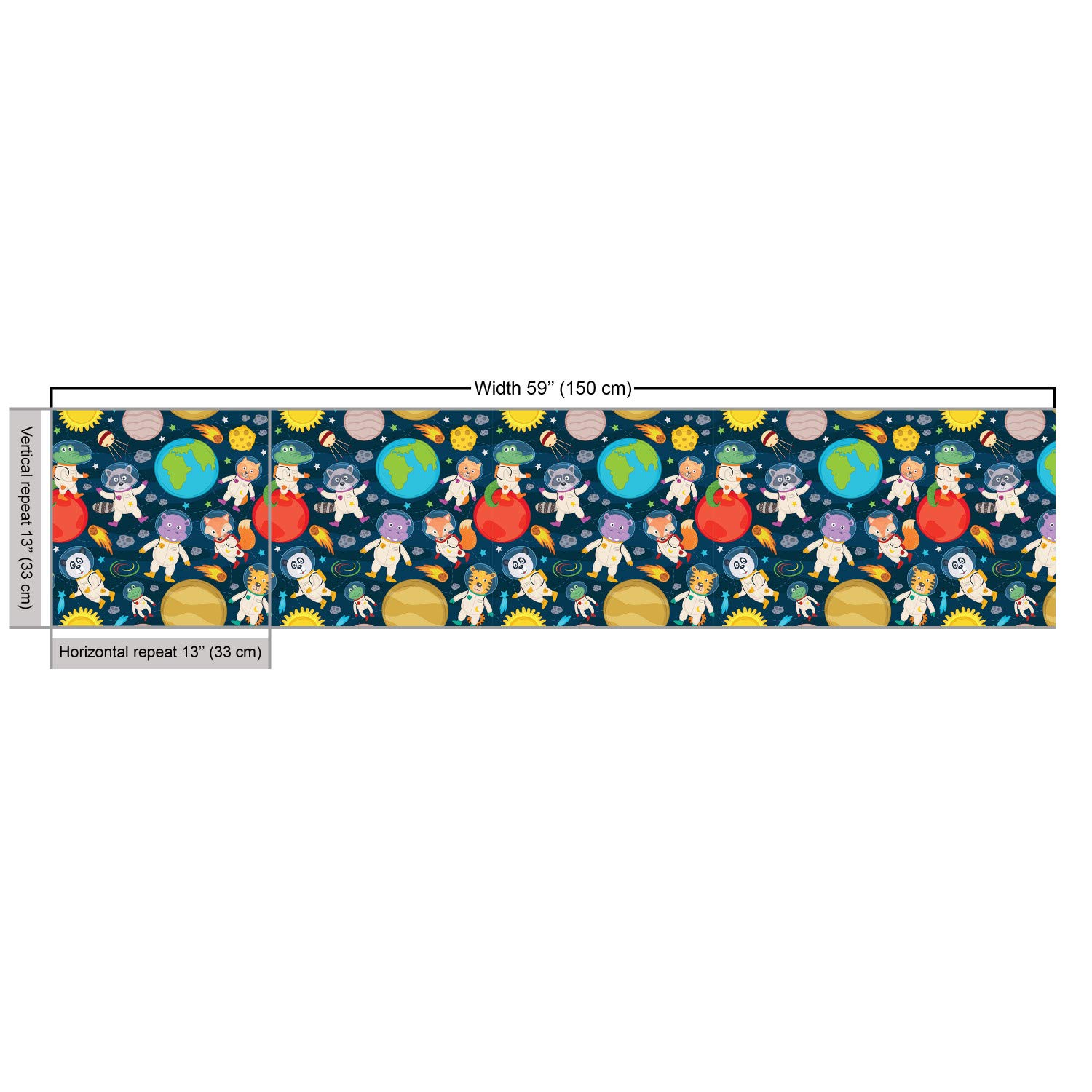 Ambesonne Space Fabric by The Yard - Funny Astronauts Flying in Cosmic Outer Space with Planets - Decorative Upholstery Fabric for Sofa, Curtains & Home Decor - 10 Yards Blue Purple - Perfect for DIY Projects, Space-Themed Rooms & Sci-Fi Decorations