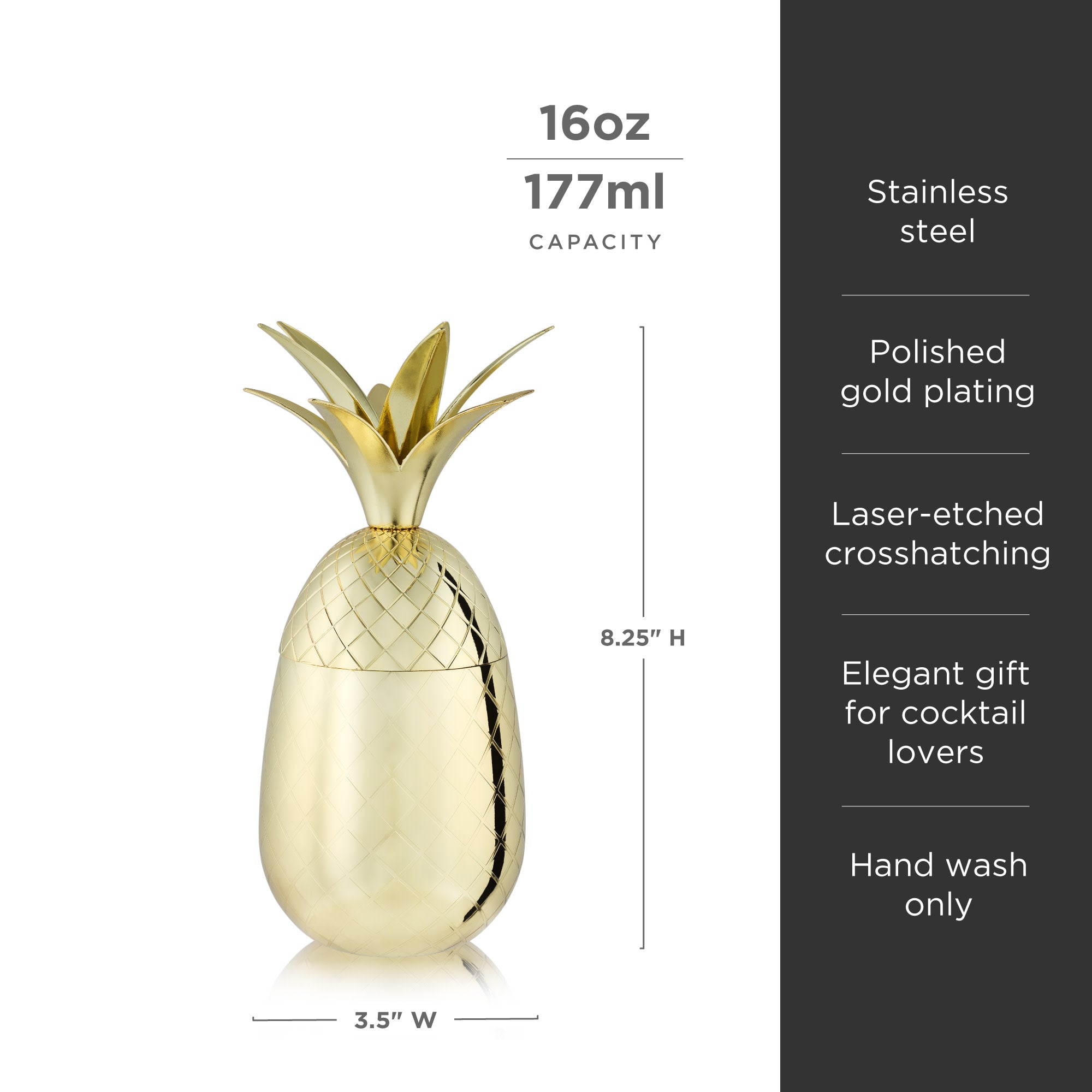 Premium Gold Pineapple Tumbler - Insulated Stainless Steel Water Bottle with Lid & Straw - Perfect for Beach, Pool, Gym & Outdoor Activities