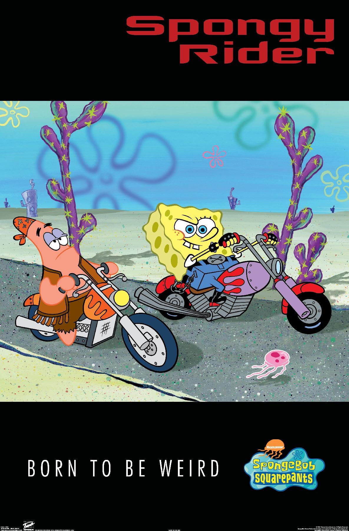 Trends International Nickelodeon SpongeBob SquarePants Biker Wall Poster - 14.725 x 22.375 Inches, Premium Unframed Art Print for Kids Room Decor, Teen Bedroom, Game Room & Dorm Wall Art