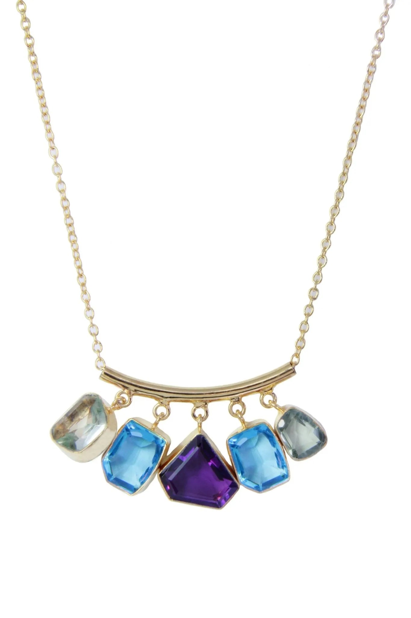 Elegant Gemstone Drop Long Necklace for Women - Perfect for Weddings, Parties & Special Occasions
