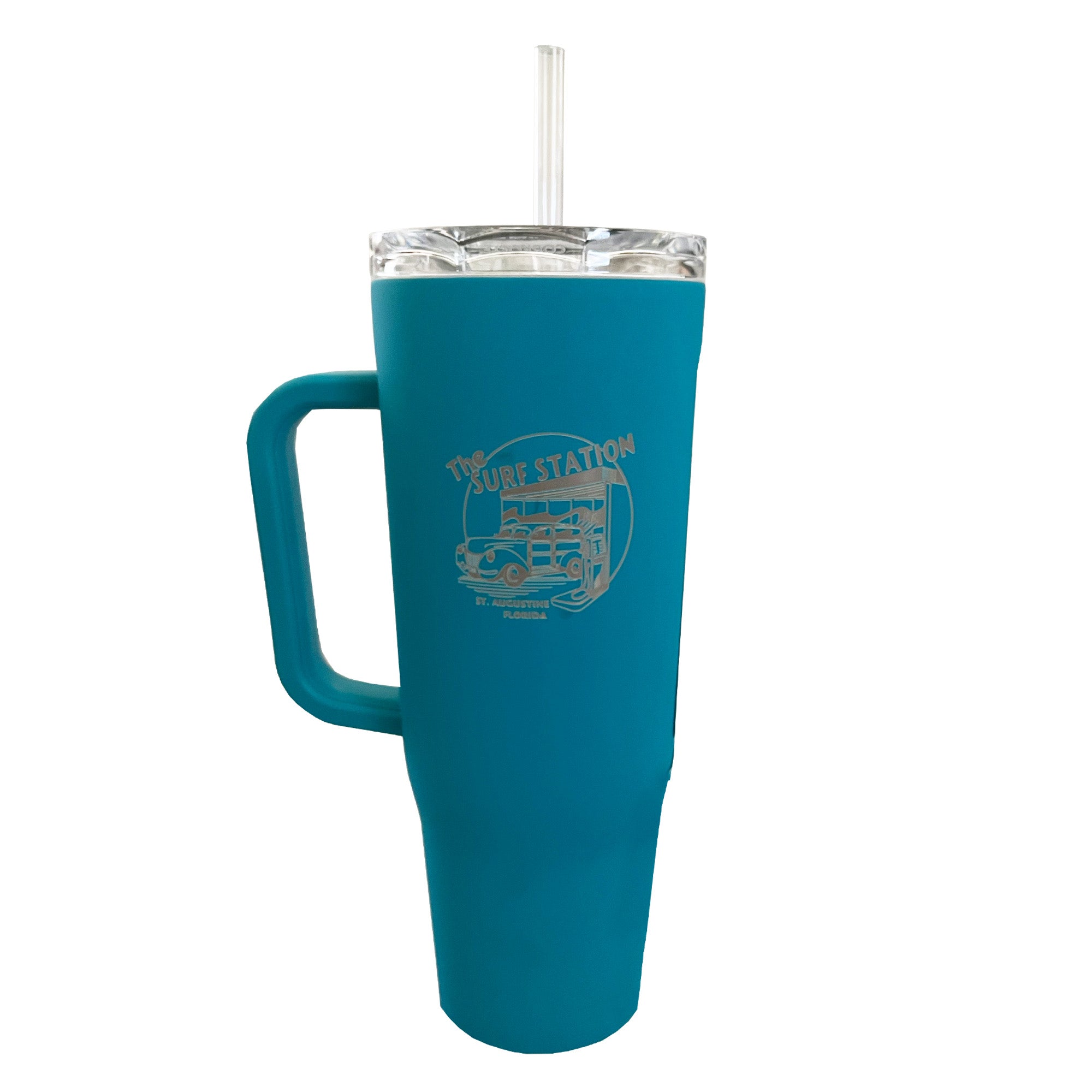 Corkcicle x Surf Station Cruiser 40oz Stainless Steel Tumbler with Lid - Vacuum Insulated, Keeps Drinks Cold for 24 Hours, Hot for 12 Hours - Perfect for Beach, Pool, Camping & Outdoor Adventures (Capri Blue)