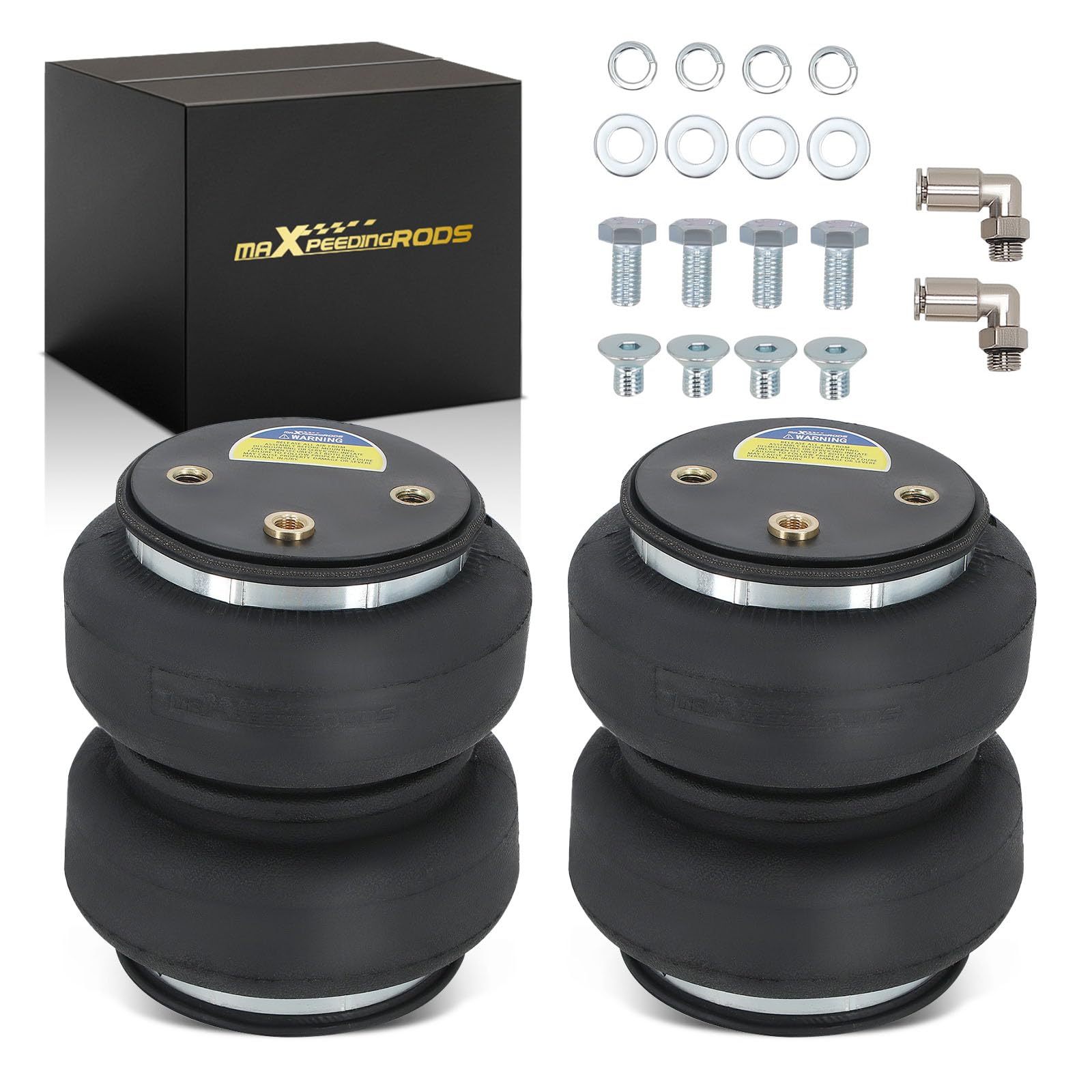 Maxpeedingrods 5000 lbs Heavy Duty Air Helper Spring Bags with Air Fittings - Universal Fit for Ford, Dodge, Chevy & GMC Trucks - G 1/8