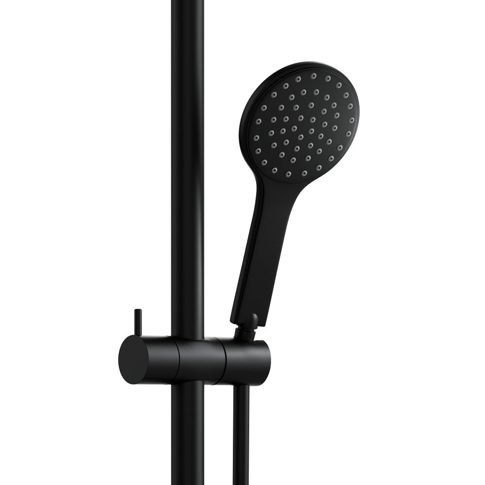 Fienza 444113BRH Right Hand Inverted T-Rail Shower System in Matte Black - Modern Bathroom Fixture for Luxurious Spa Experience