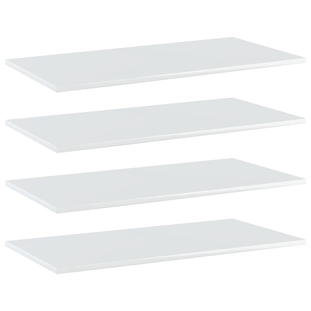 Extra Storage Space Floating Shelf - 4 Pack High Gloss White Bookshelf Boards 31.5