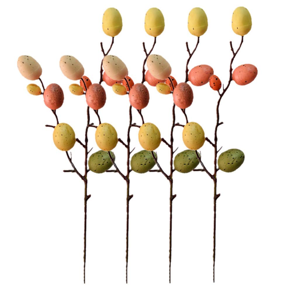 Amosfun Easter Egg Decorations - 4pcs Colorful Egg Branches for Vase Filler, Easter Party Favors & Home Decor | Perfect for Spring Centerpieces, Table Settings & Holiday Gift Baskets