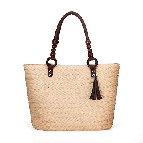 Kadell Women's Straw Beach Bag - Casual Shoulder Tote Purse for Summer, Travel, and Shopping | Lightweight & Stylish Handbag for Beach Outings, Picnics, and Daily Use