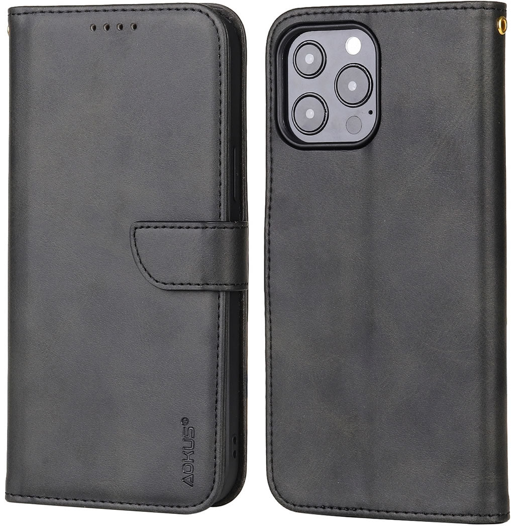 Apple iPhone 7 Wallet Case - Slim RFID Blocking Leather Cover with Card Slots (Black) | Perfect for Everyday Use, Travel & Business Meetings