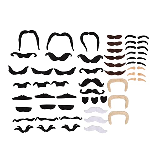 Fake Mustache & Beard Set - Short Flannel Facial Hair Costume Accessories with Adhesive Backing for Halloween, Cosplay & Theme Parties | Perfect for Costumes, Disguises & Fun Events