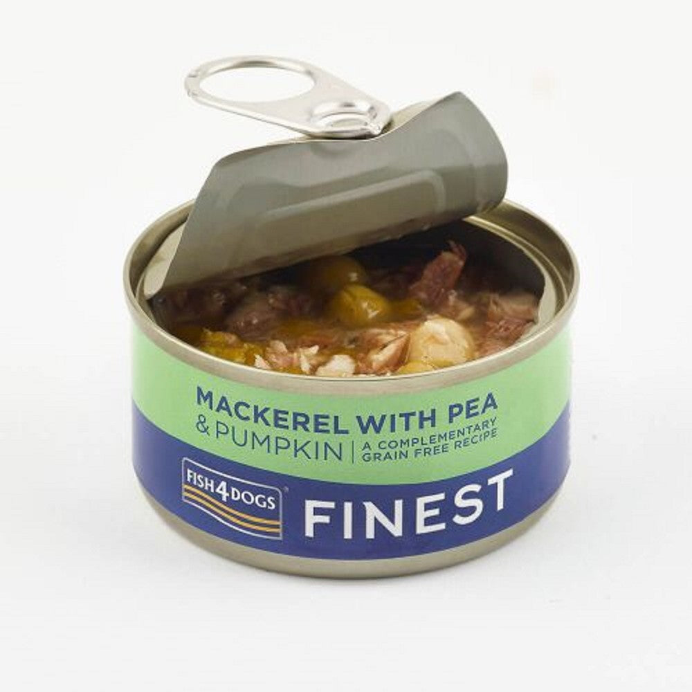 Premium Mackerel with Pea & Pumpkin Grain-Free Wet Dog Food - High Protein Canned Dog Food for All Breeds & Ages - Perfect for Mealtime, Training Treats & Digestive Health Support