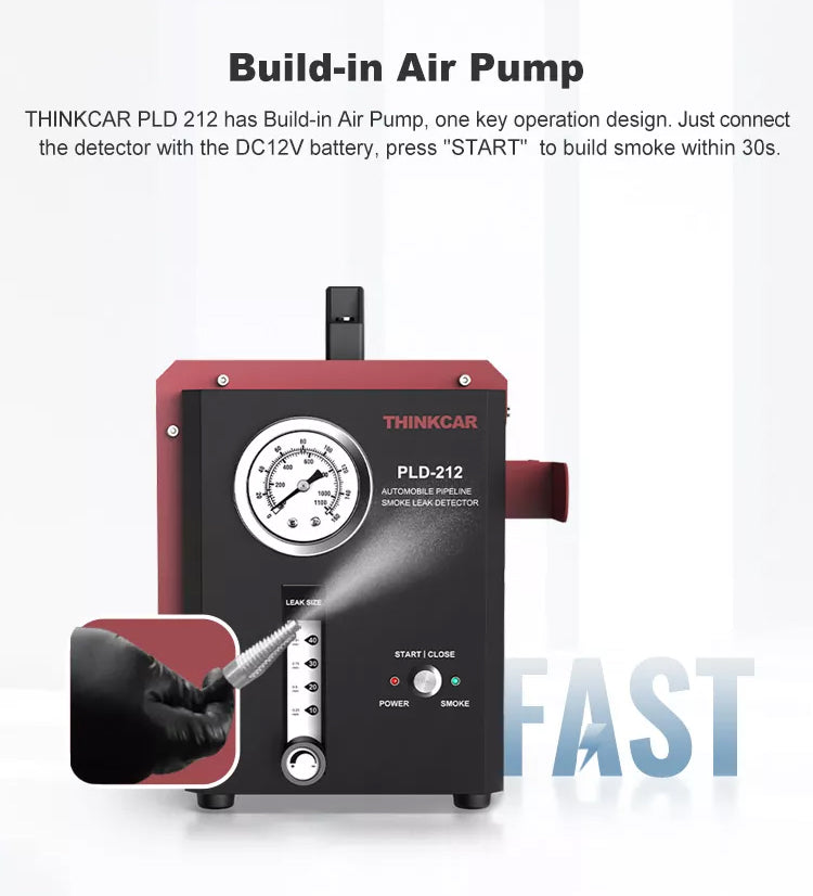 THINKCAR PLD 212 Professional Automotive Smoke Leak Detector - Turbo Mode Diagnostic Tool for Engine Vacuum & Exhaust System Testing | Perfect for Mechanics & DIY Car Repair