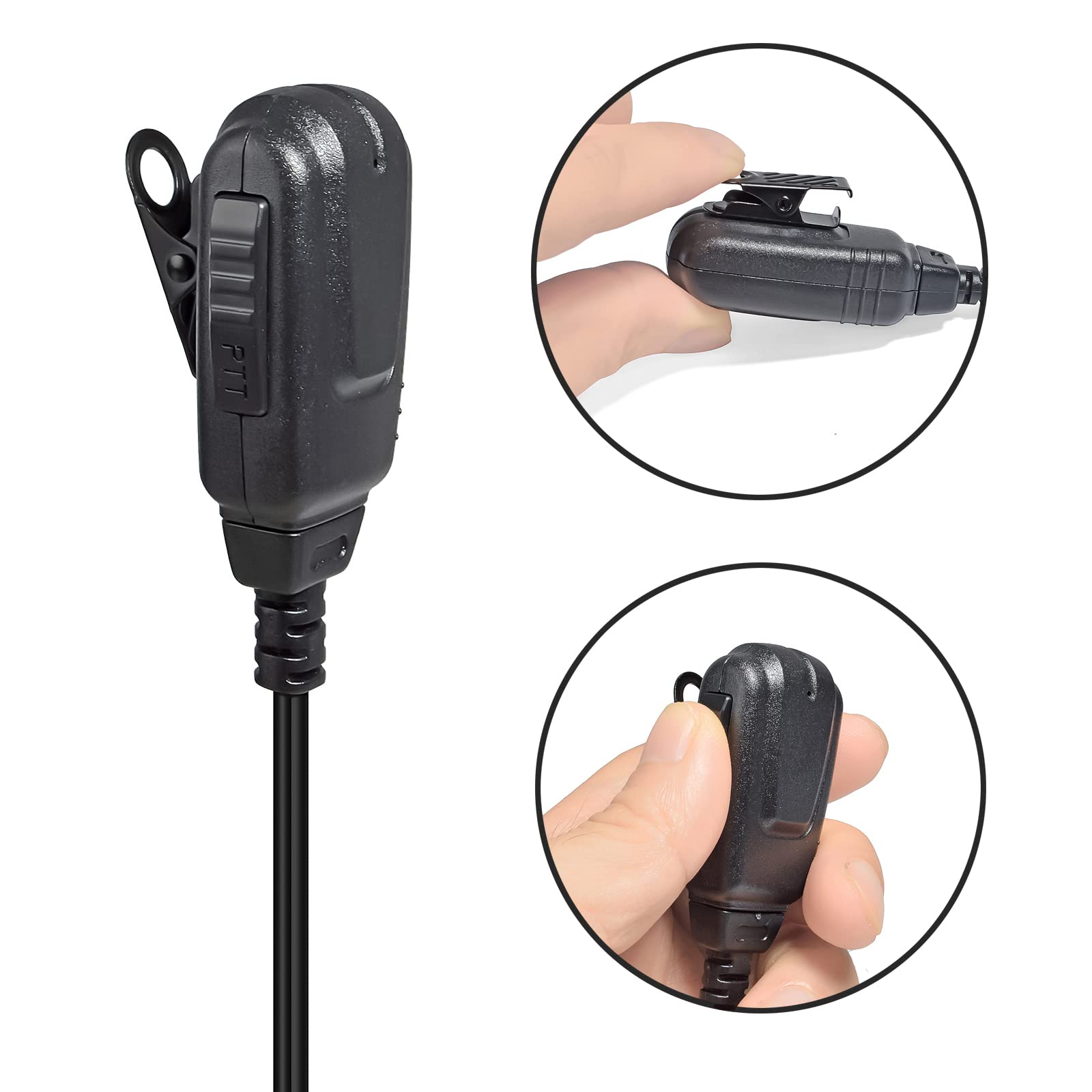 HYS 2-Way Radio Earpiece Headset with PTT & Mic - Compatible with Retevis Baofeng UV5R Kenwood TK250 Walkie Talkie - Secure & Comfortable Acoustic Tube Design for Outdoor Adventures, Construction Sites & Security Work