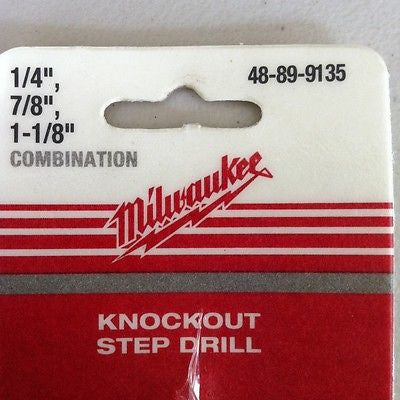 Milwaukee Self Start KO Step Drill Bit Set 48-89-9135 - High Speed Steel, Multi-Purpose for Metal, Wood, Plastic - Perfect for DIY, Construction, and Automotive Projects