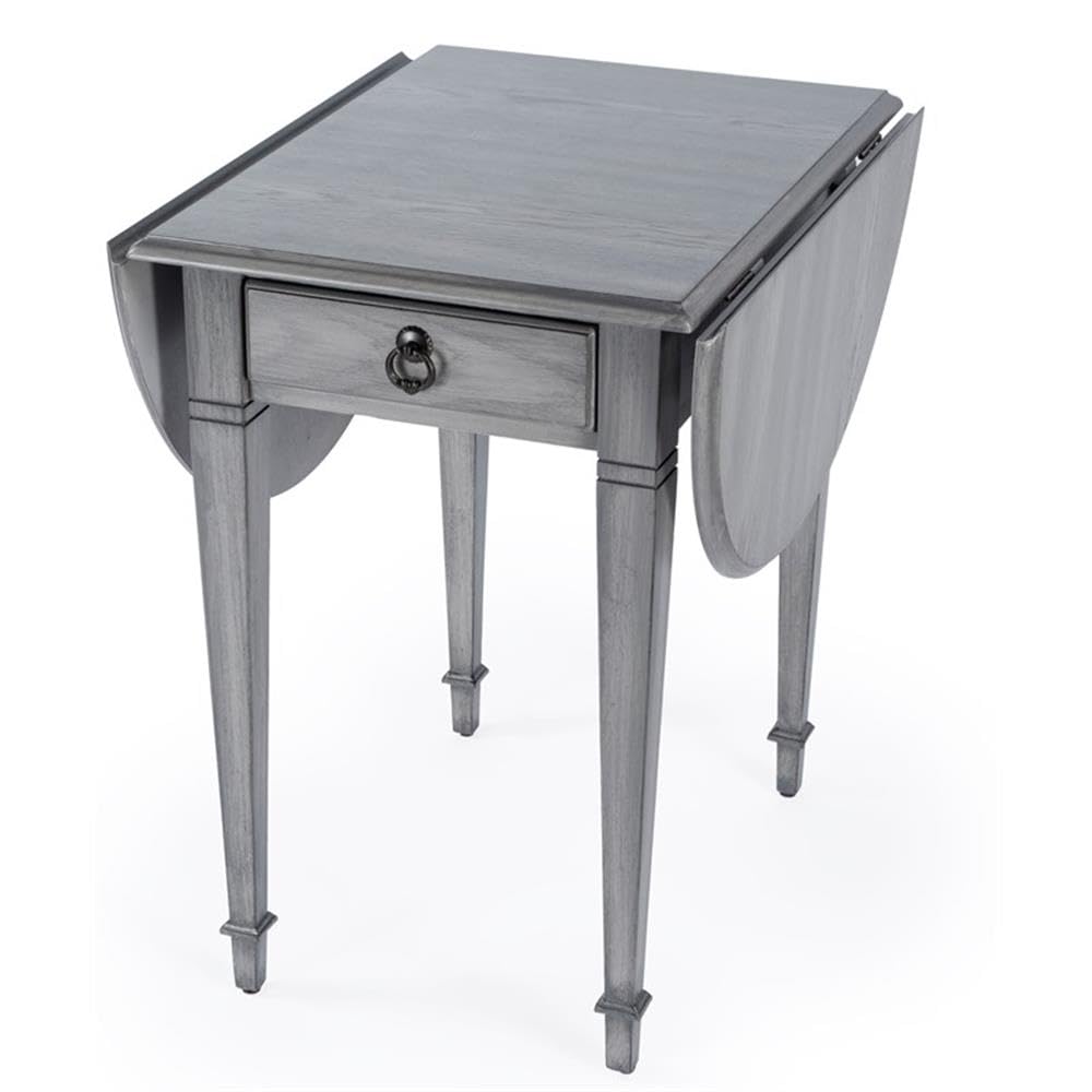 Butler Specialty Glenview Pembroke Table - Powder Gray Wood Finish - Perfect for Living Room, Bedroom, or Home Office Furniture
