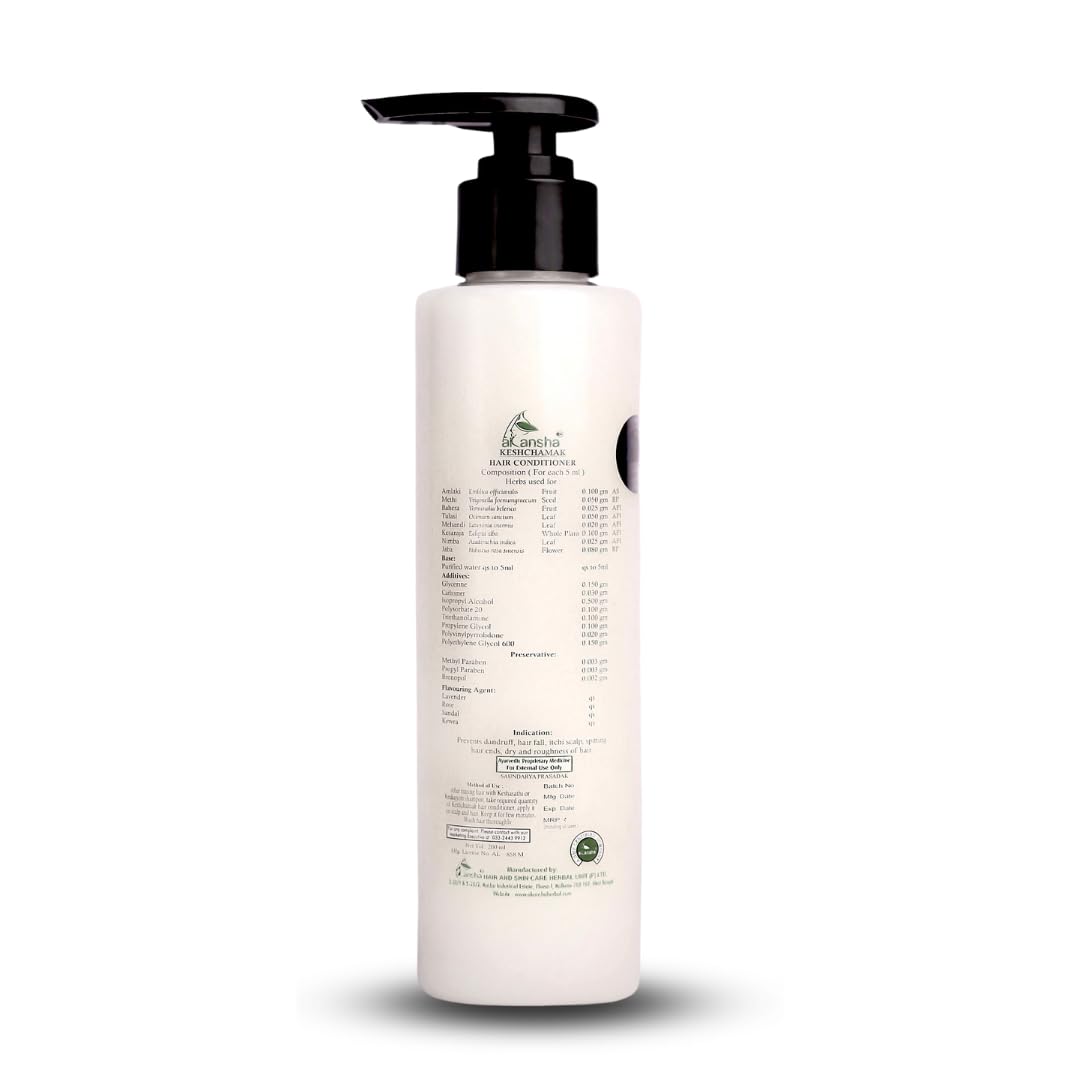 AKANSHA Natural Ayurvedic Hair Conditioner for Men & Women - Keshchamak Herbal Hair Treatment (200ml) | Deep Moisturizing & Nourishing for Dry, Damaged Hair - Perfect for Daily Hair Care Routine