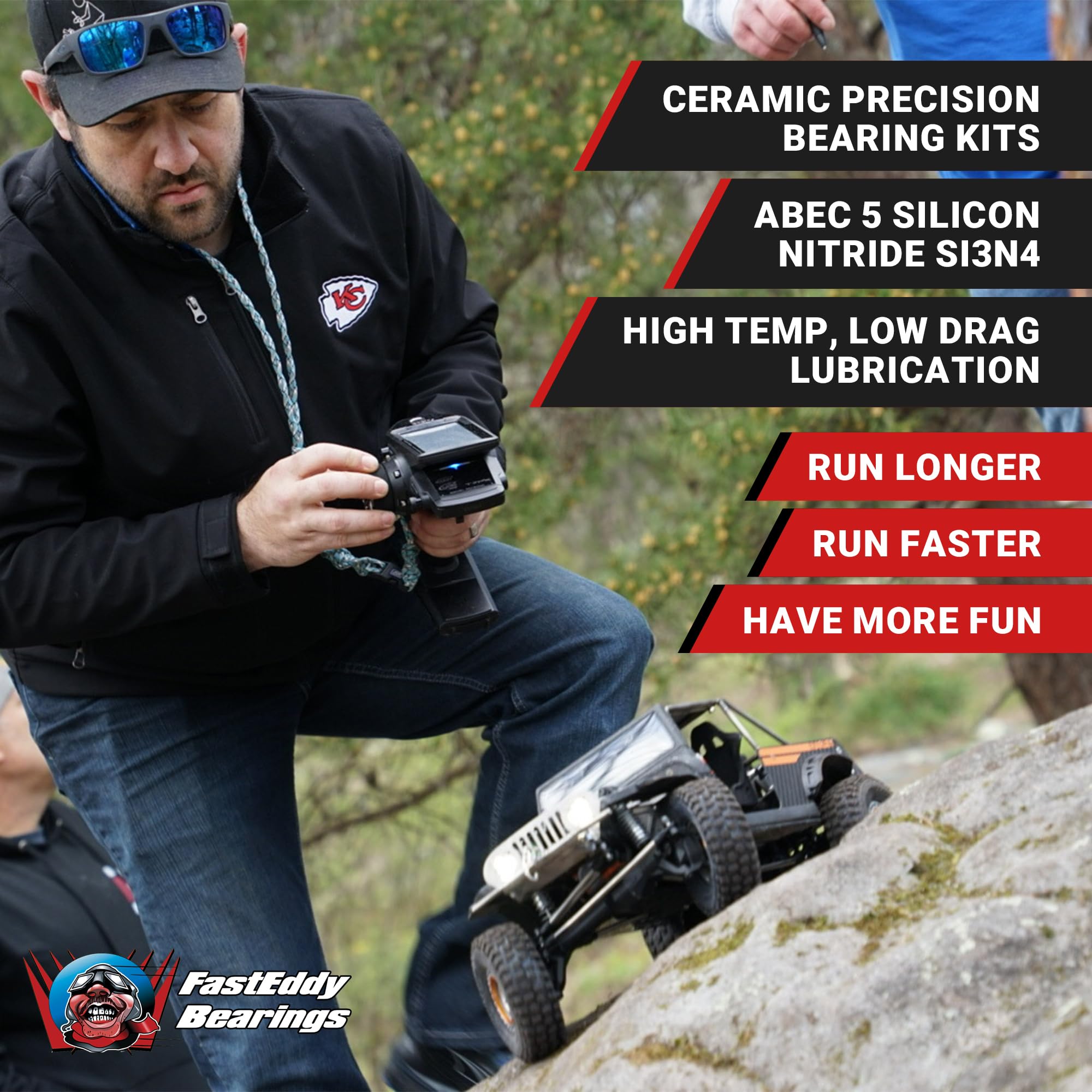 FastEddy Bearings Compatible with SSD Trail King Pro Scale Chassis - Ceramic Sealed Bearing Kit for RC Crawler & Off-Road Performance Upgrade | Perfect for Rock Crawling, Trail Riding & Competitive Racing