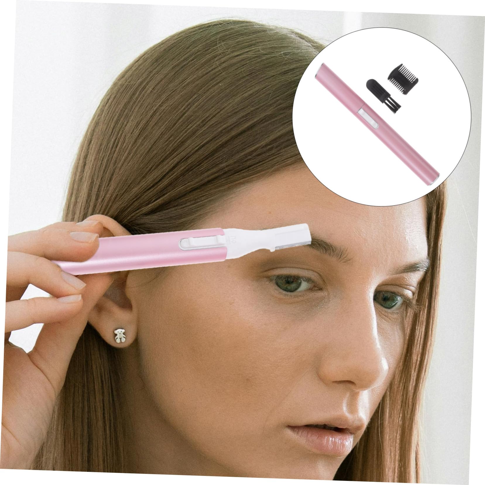 Electric Eyebrow Trimmer for Women - Rechargeable Lady Shaver with Nose Hair Removal, Compact & Safe Design, Washable Head - Perfect for Travel, Home Use, and Personal Grooming