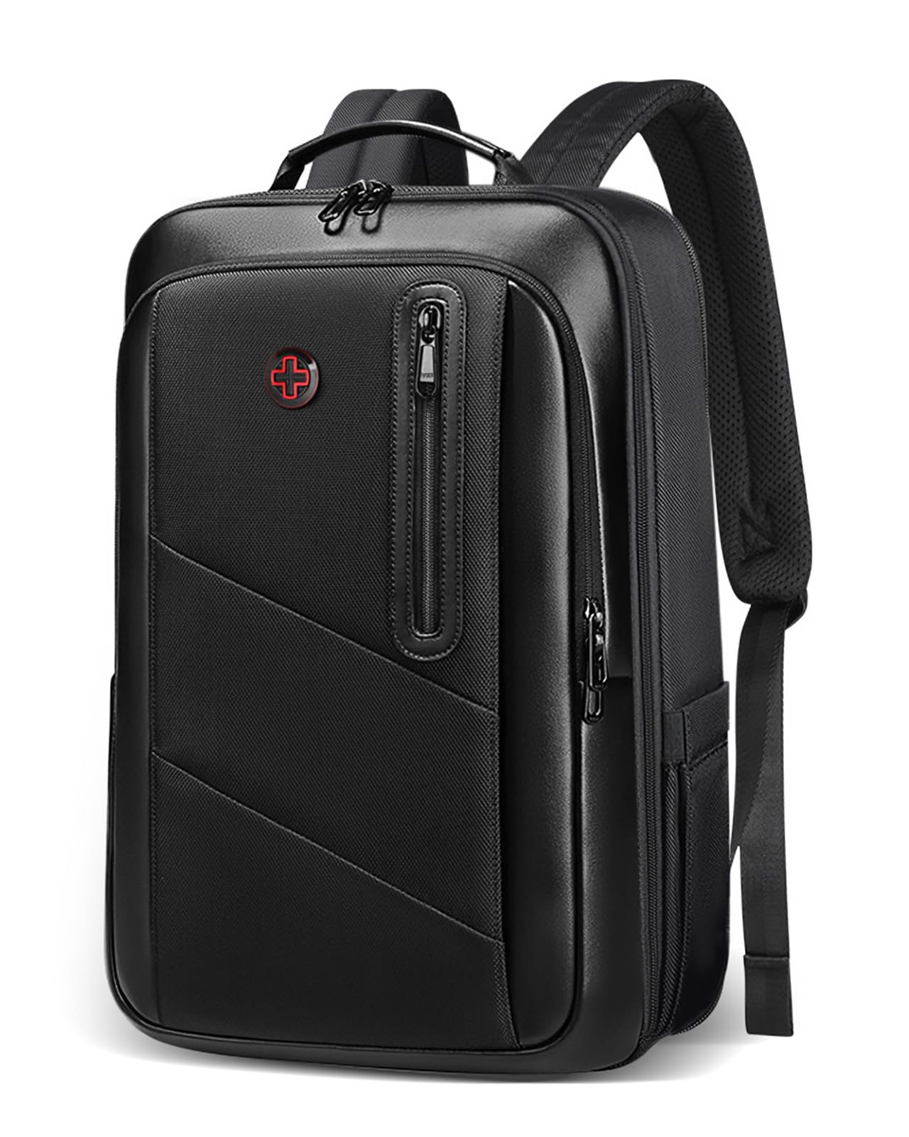 Men's Water Resistant Business Backpack - Durable Travel & Commuter Laptop Backpack with 180° Opening - Black Daypack for Work, Office & College | Perfect for Business Trips, Daily Commute & School