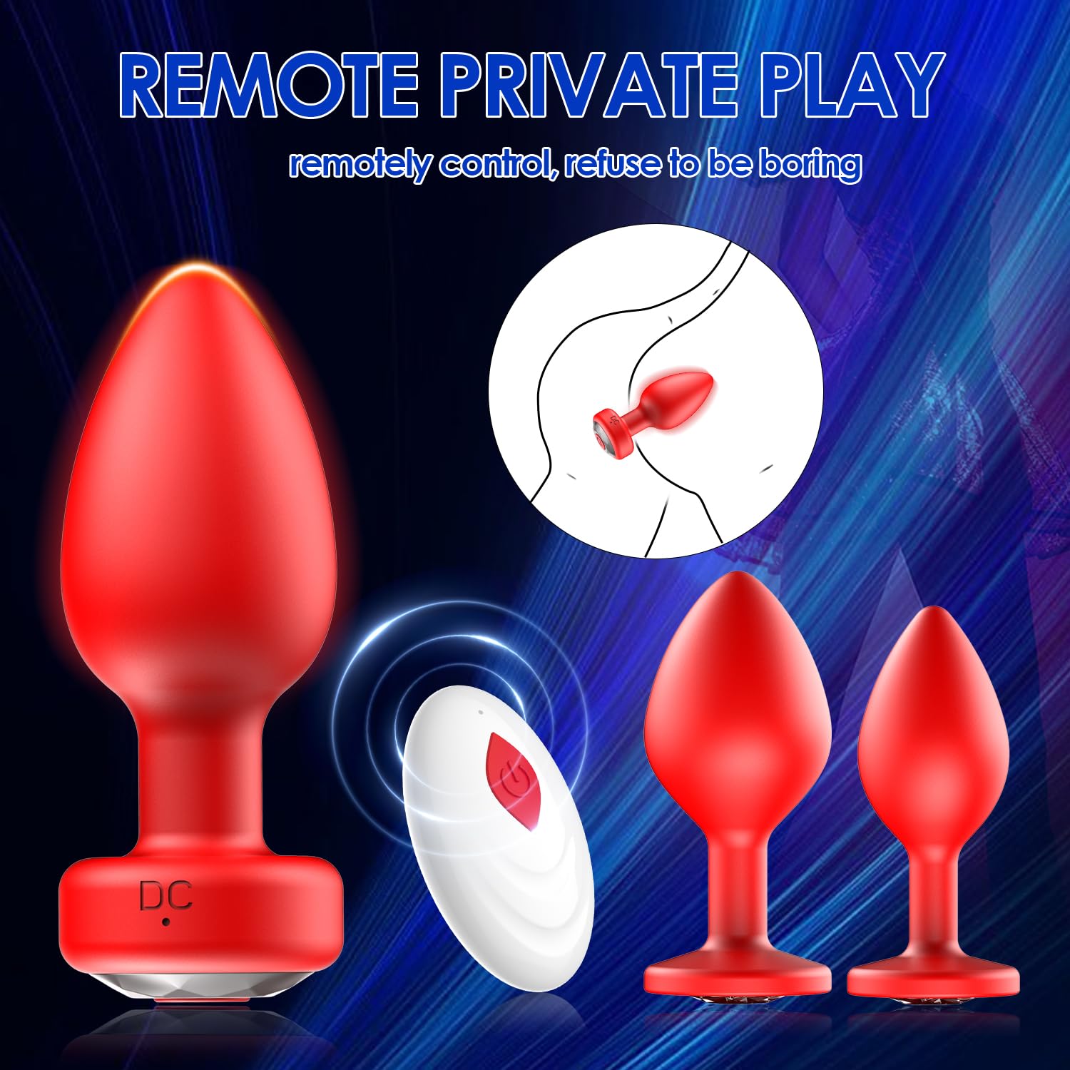 3PCS Silicone Anal Plug Training Kit with Remote Control - 10 Speed Vibrating Butt Plug & Prostate Massager for Men & Women | Adult Sex Toys for Couples Play, Solo Pleasure & BDSM Exploration