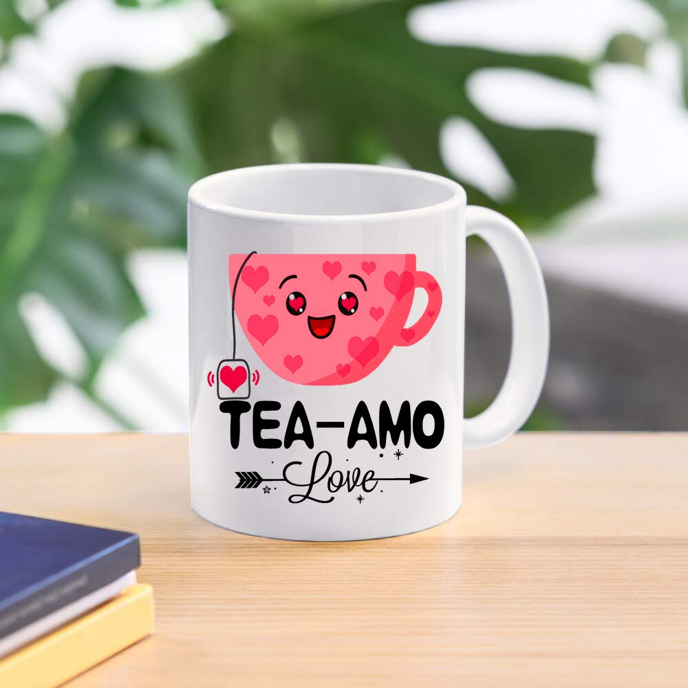 11 oz Funny Coffee Mug with 'Te Amo' Spanish I Love You Design - Perfect Gift for Women, Birthday, Christmas, Valentine's Day - Ideal for Her, Fiancée, Girlfriend, Wife, Mom - Great for Home, Office, or Romantic Breakfast in Bed