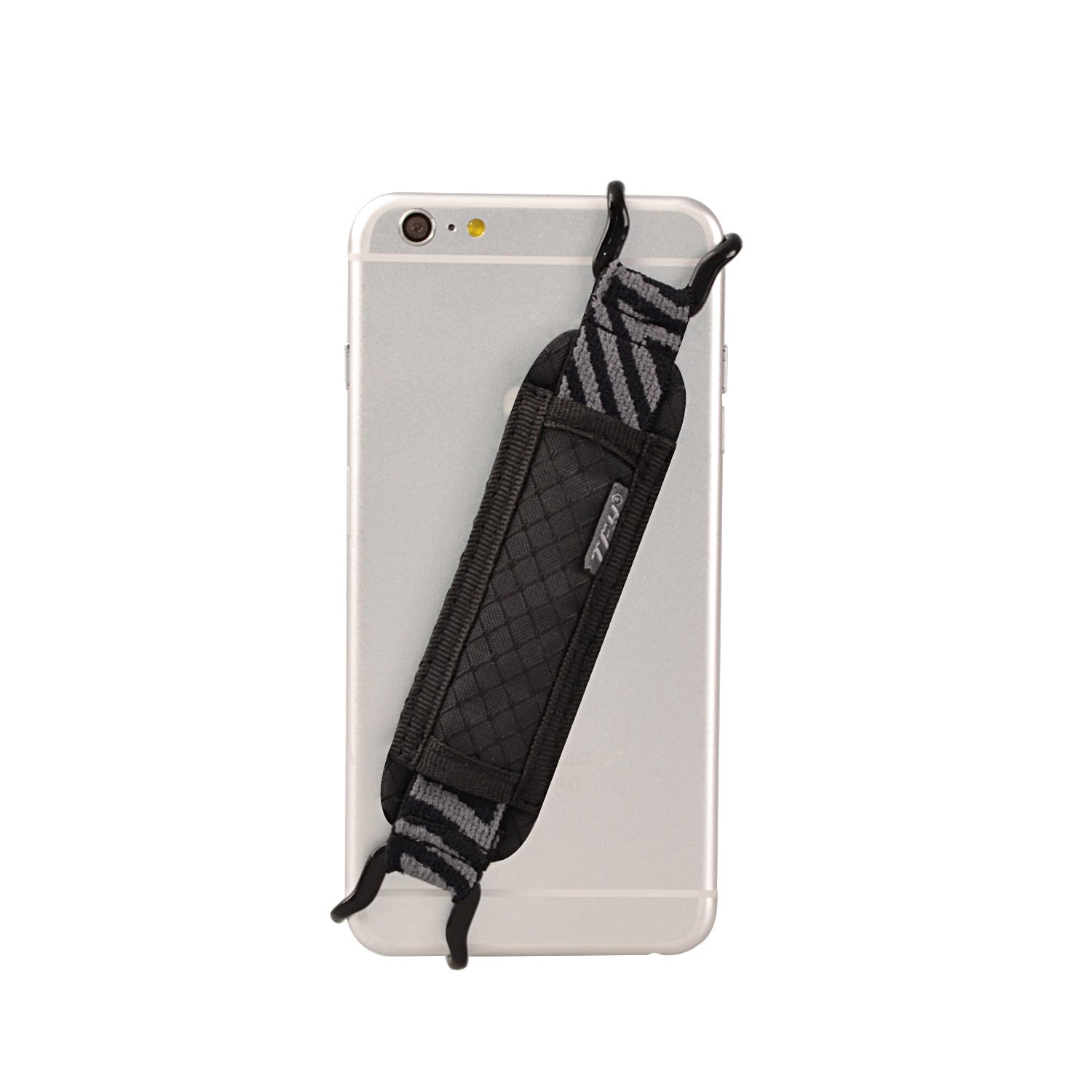 TFY Security Phone Hand Strap Holder - Universal Grip for iPhone 16 Pro Max/15 Pro/14 Plus/13 Pro/12/11/Xs/XR/X/8 Plus/SE & Samsung Galaxy S23/S24/Note 20 & Huawei Mate 60/50/40 Pro (Black) - Anti-Drop Protection for Running, Hiking & Outdoor Activities