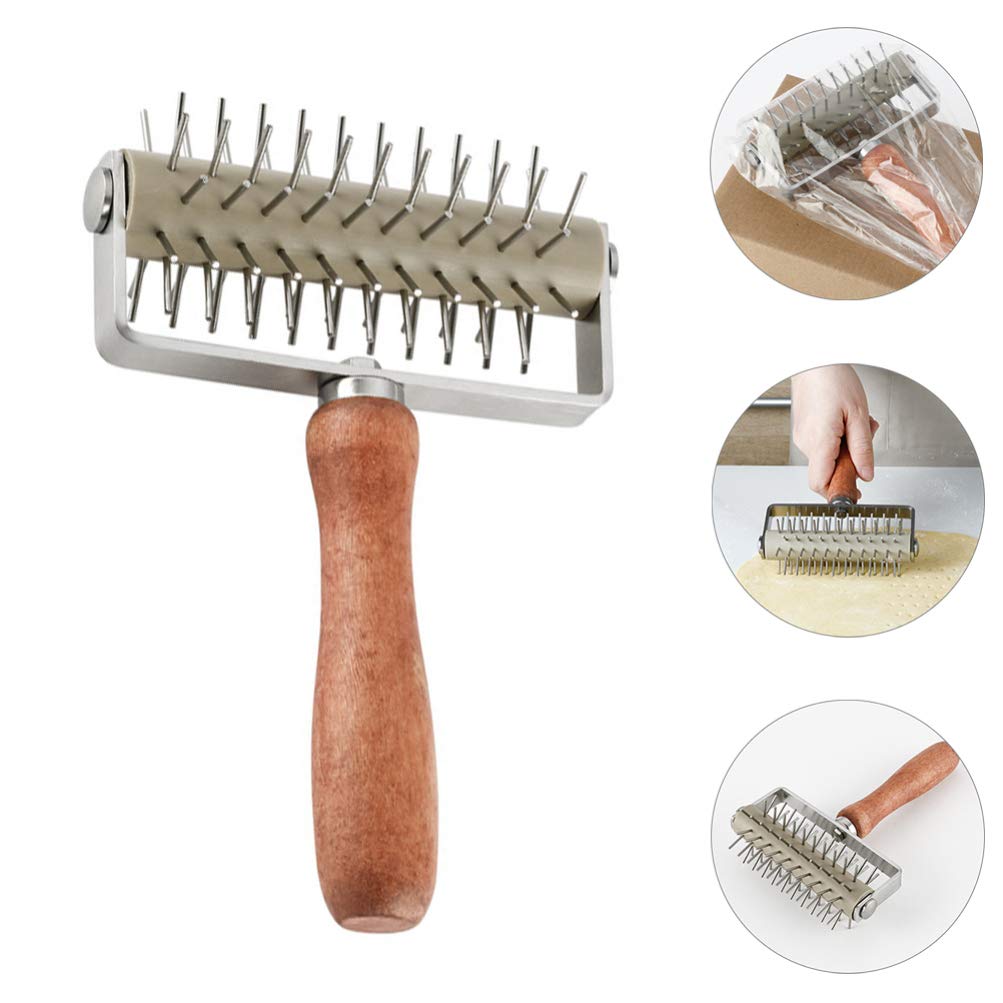Stainless Steel Pizza Dough Roller with Handle - Professional Pastry Needle Wheel & Docker for Perfect Pizza Crust - Ideal for Home Baking, Restaurants, and Pizzerias