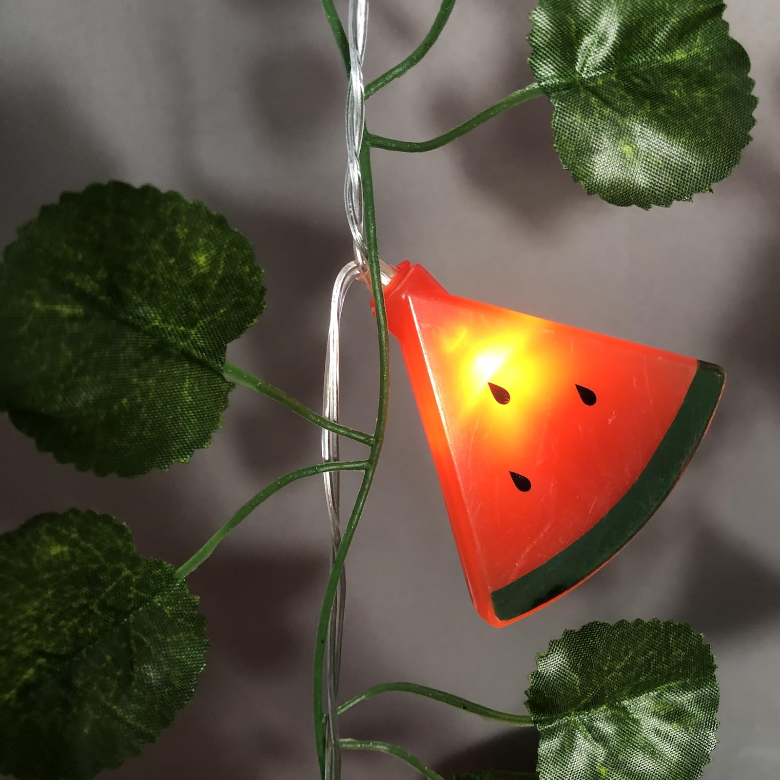 20 LED Watermelon String Lights Battery Powered - 19.7ft Fairy Lights for Wedding, Home, Birthday, Christmas Decorations (40 LED, Watermelon with Leaf) - Perfect for Indoor Outdoor Parties, Garden, Patio & Bedroom Decor