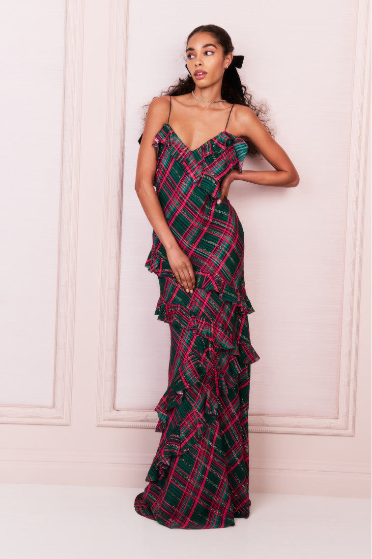 Rialto Silk Tartan Dress - Elegant Women's Plaid Dress for Fall & Winter | Perfect for Holiday Parties, Office Wear & Special Occasions