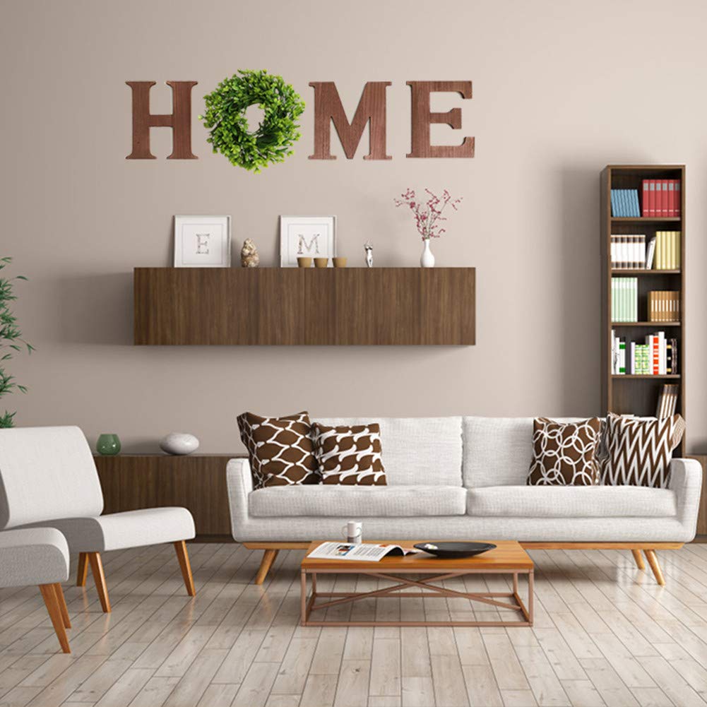 Rustic Wood Letters Wall Decor with Wreath - Farmhouse Sign for Living Room, Kitchen