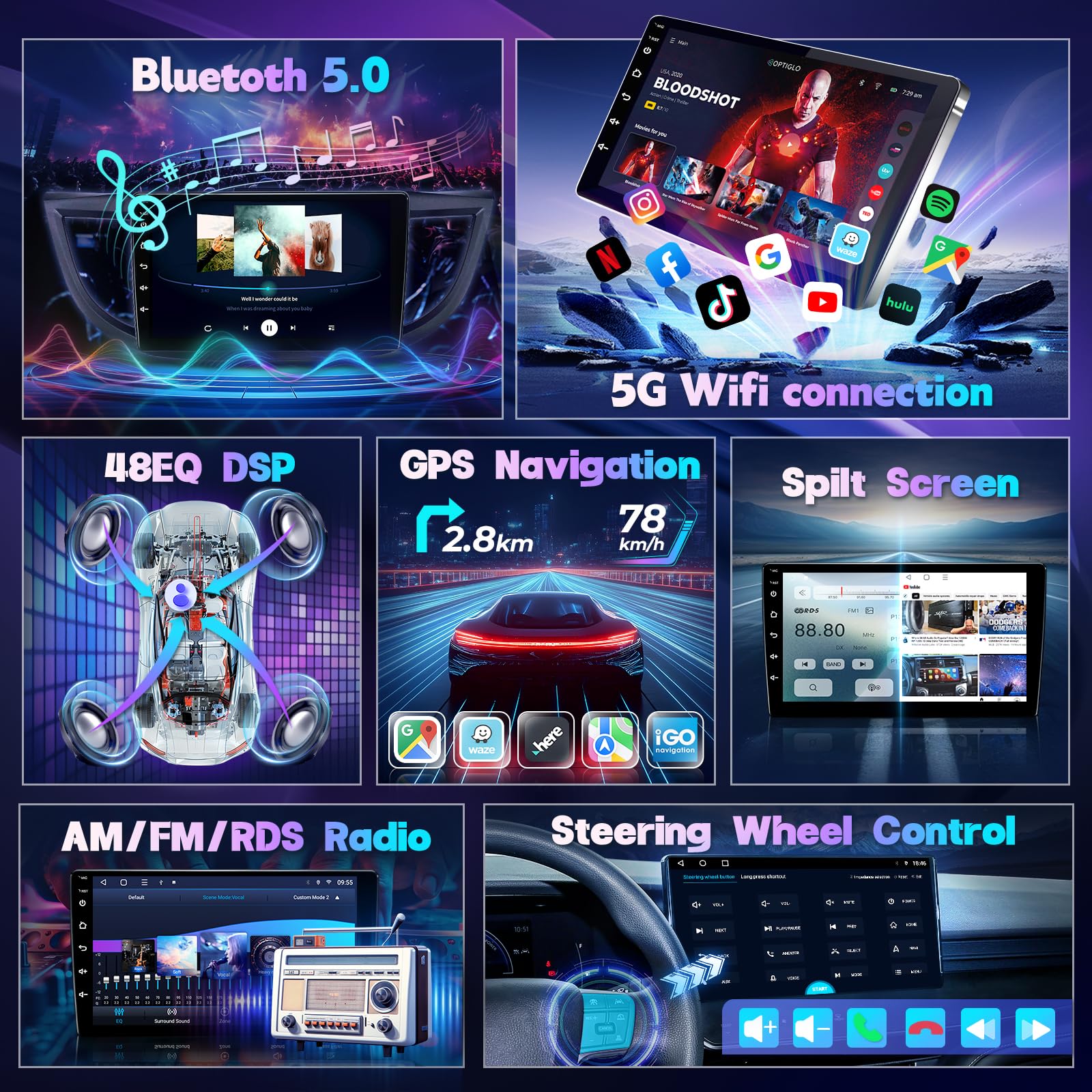 8 Core Android Car Stereo for Honda Accord 2003-2007 | 10