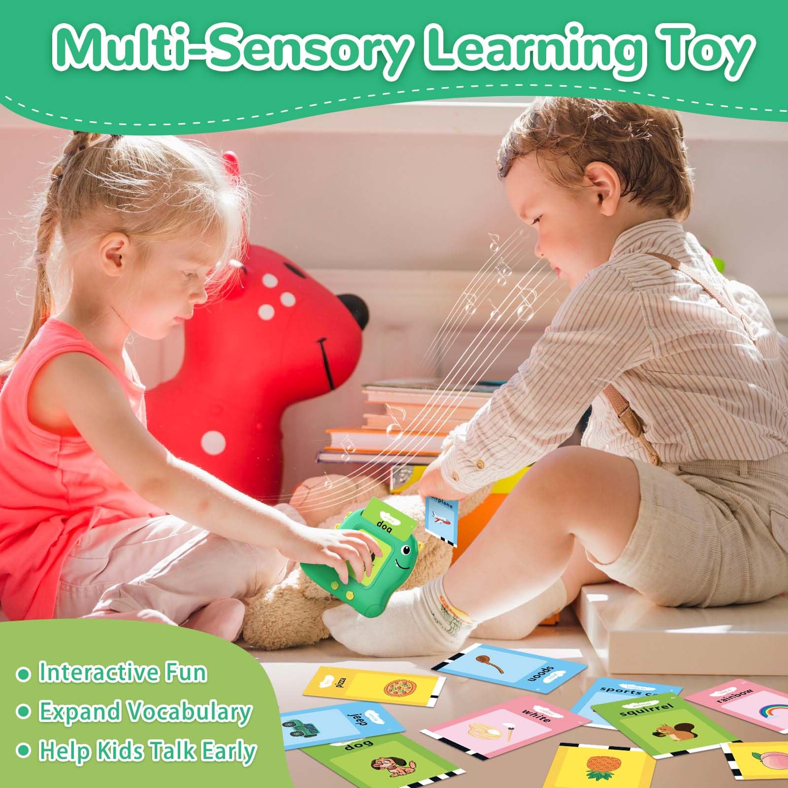 Interactive Talking Flash Cards for Toddlers 1-6 Years - 510 Sight Words Montessori Learning Toys, Autism Sensory Speech Therapy Toys for Boys & Girls | Educational Gift for Kids Birthday, Christmas & Preschool Learning