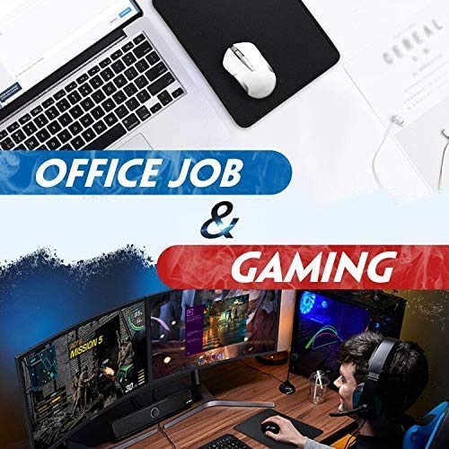 35% Larger Gaming Mouse Pad 12x10x1/8 Inch - Premium Textured Surface, Non-Slip Rubber Base & Stitched Edges - Waterproof Computer Mouse Mat for PC, Laptop, Office & Home Use - Perfect for Gaming, Work & Daily Computing - Black