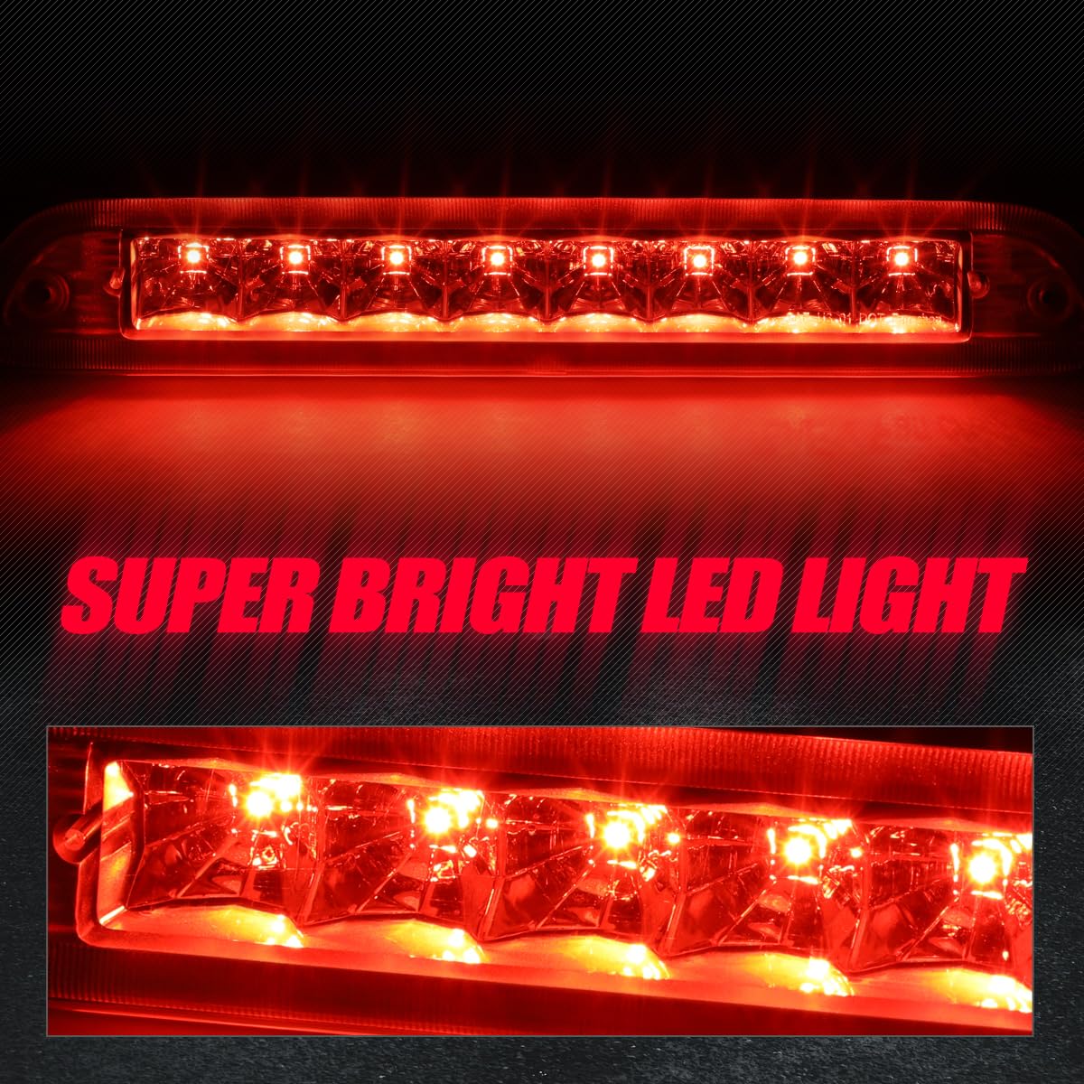 Auto Dynasty LED High Mount Third Brake Light Lamp - Chrome Housing - Compatible with Ford Escape 2001-2007 & Mercury Mariner 2005-2007 - Enhanced Visibility & Safety for Night Driving & Off-Road Adventures
