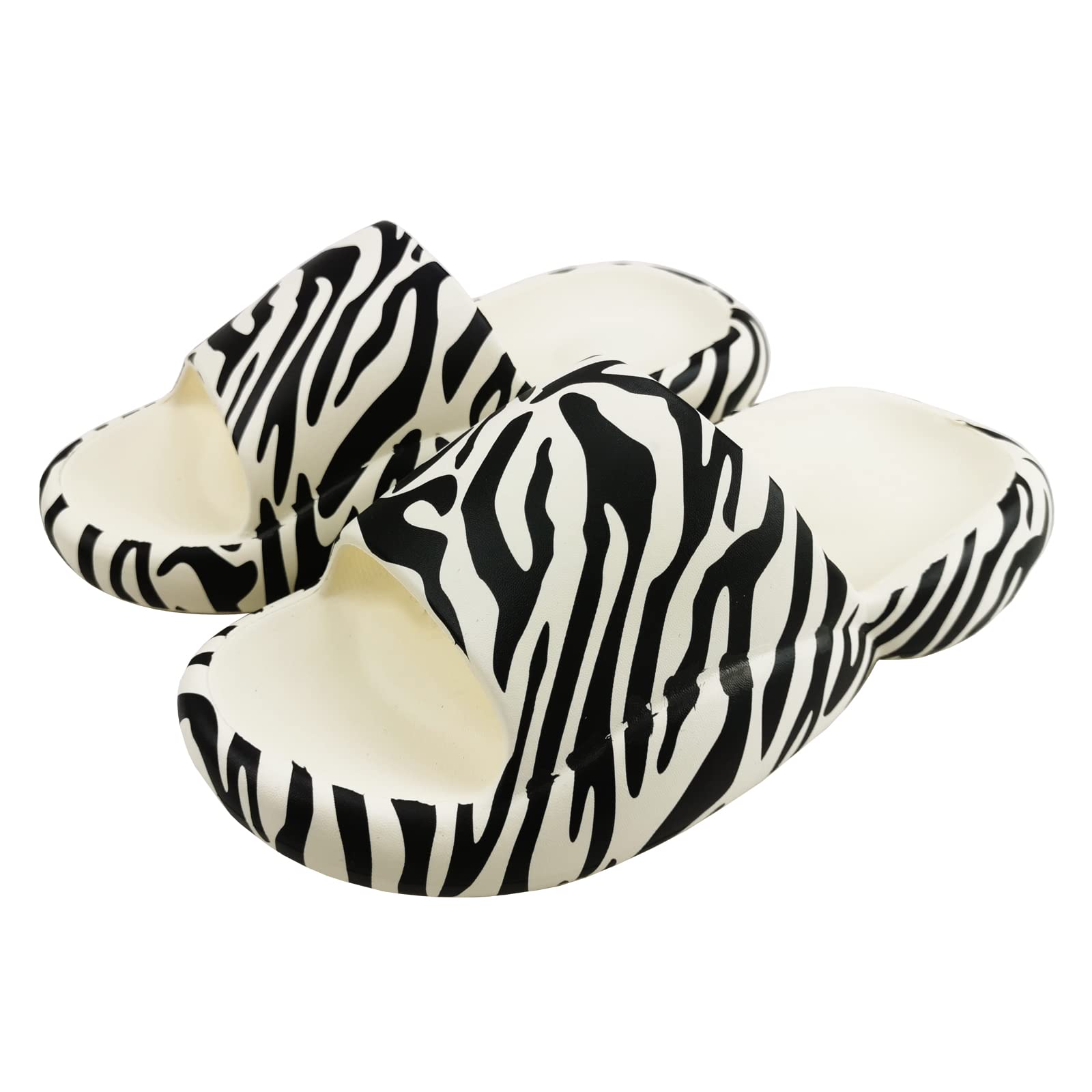 **Zebra Print Cloud Slides for Women & Men - Soft Summer Beach Sandals, Shower Slippers, Couples Shoes for Gym, Pool, Bathroom - Perfect for Beach Vacations, Spa Days & Lounging at Home**